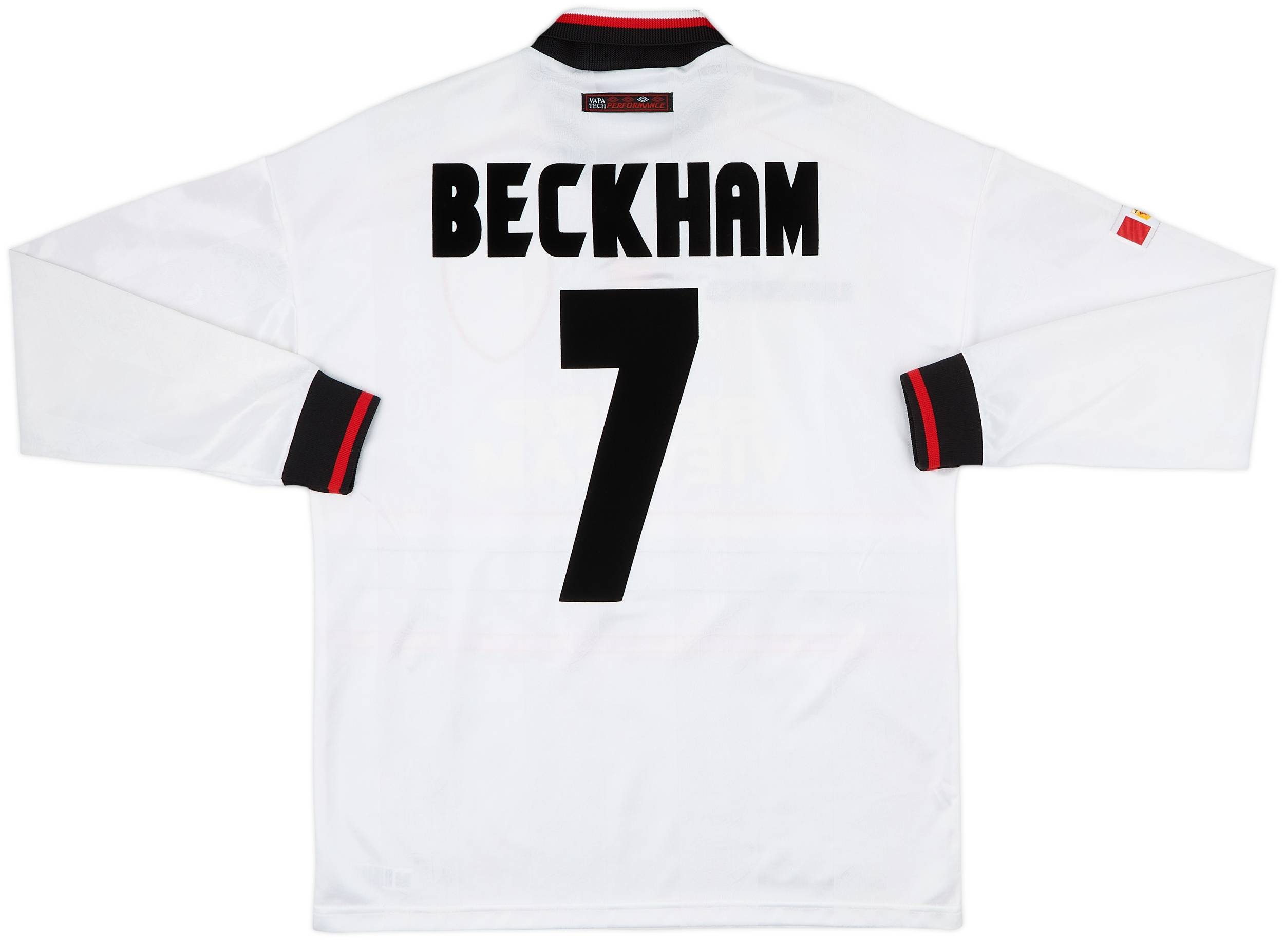 1997-99 Manchester United Away L/S Shirt Beckham #7 - 8/10 - (M)