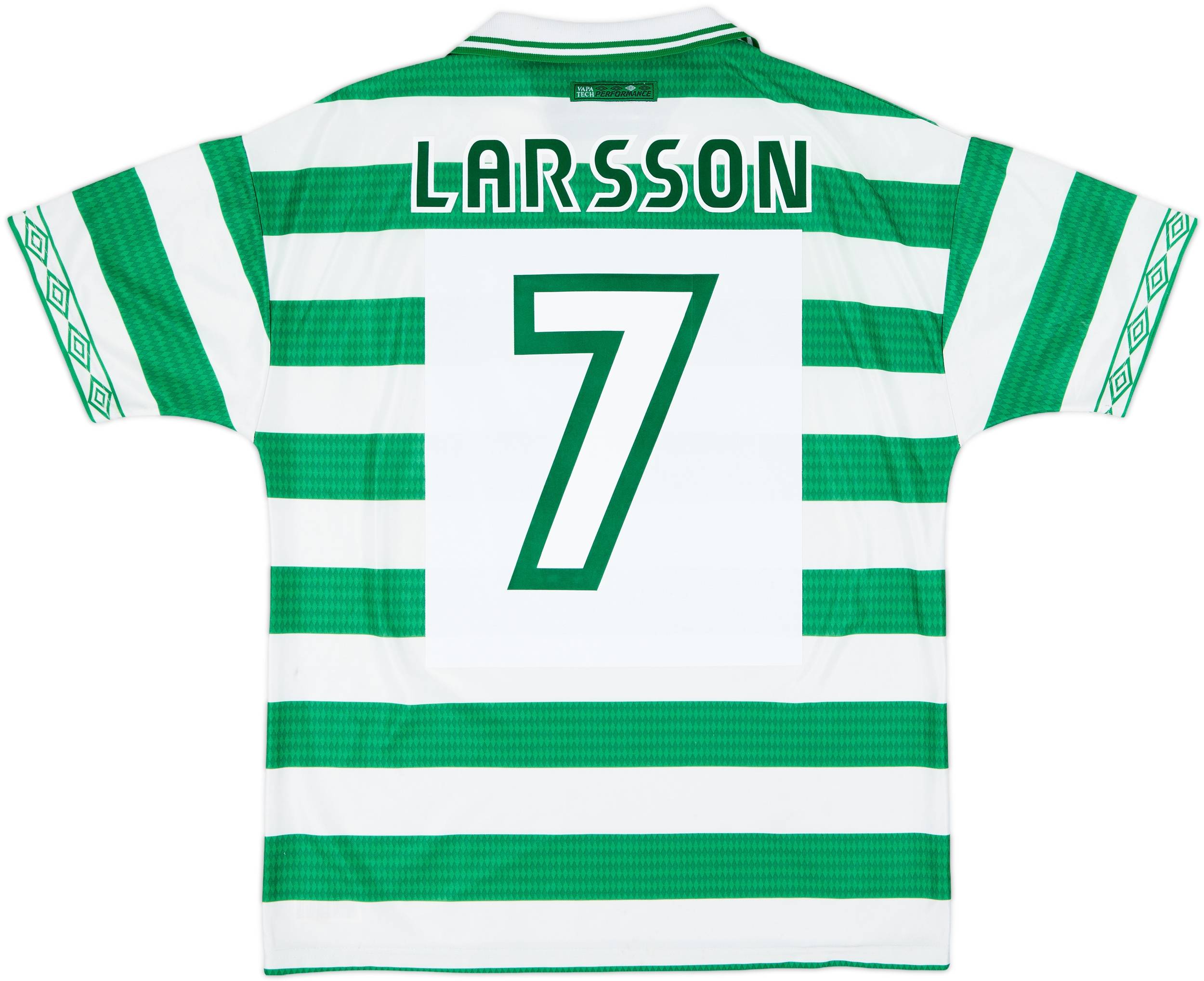 1997-99 Celtic Home Shirt Larsson #7 - 7/10 - (L)