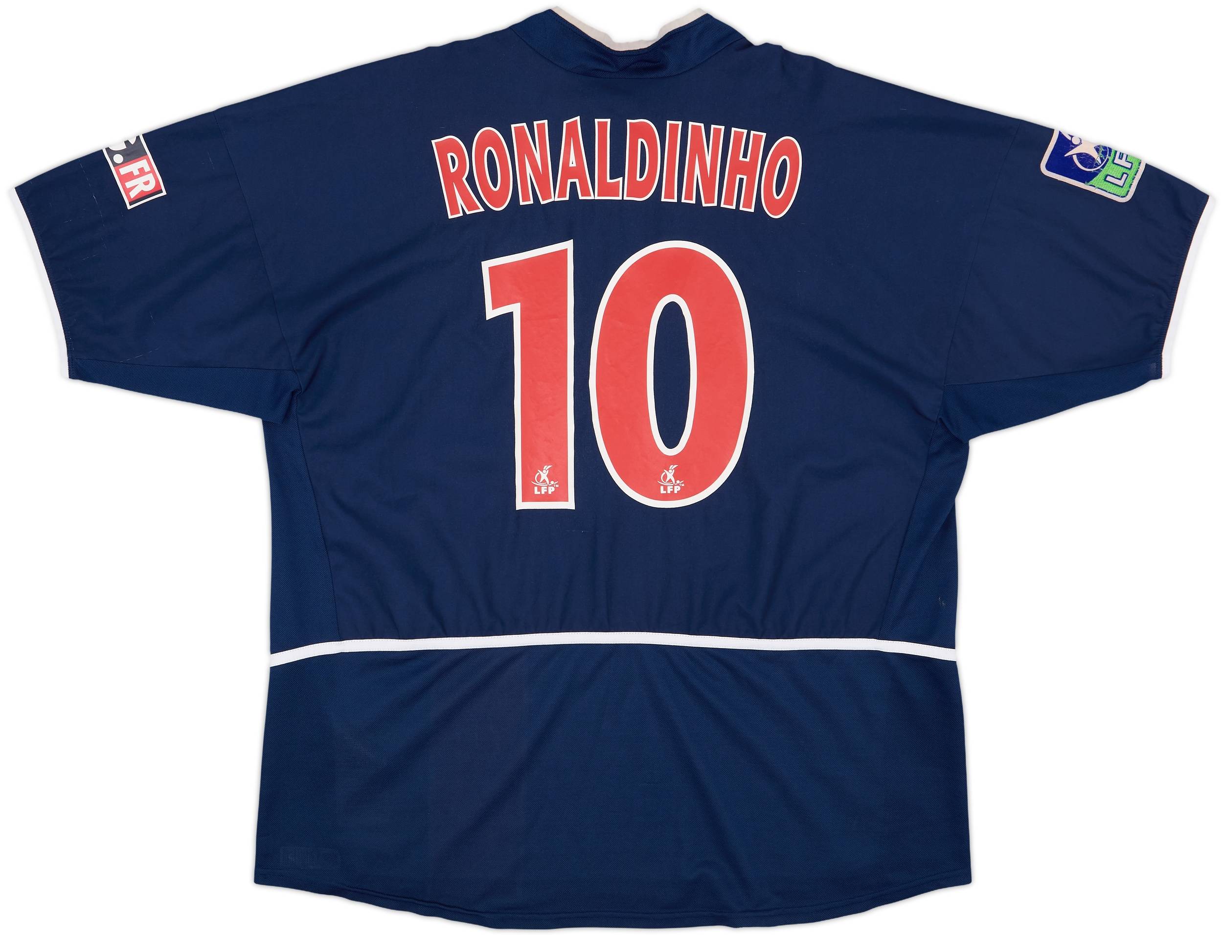 2002-03 Paris Saint-Germain Home Shirt Ronaldinho #10 - 5/10 - (XXL)