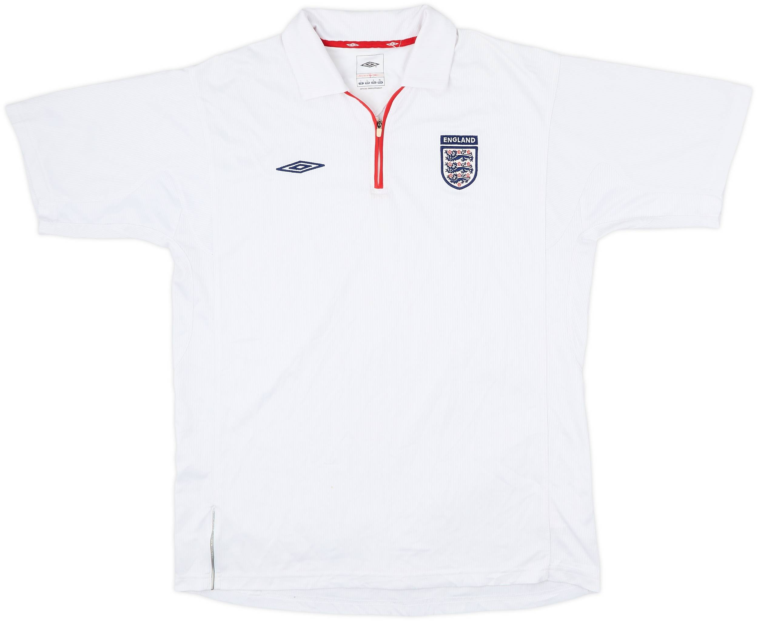 2004-05 England Umbro 1/4 Zip Polo Shirt - 8/10 - (L)
