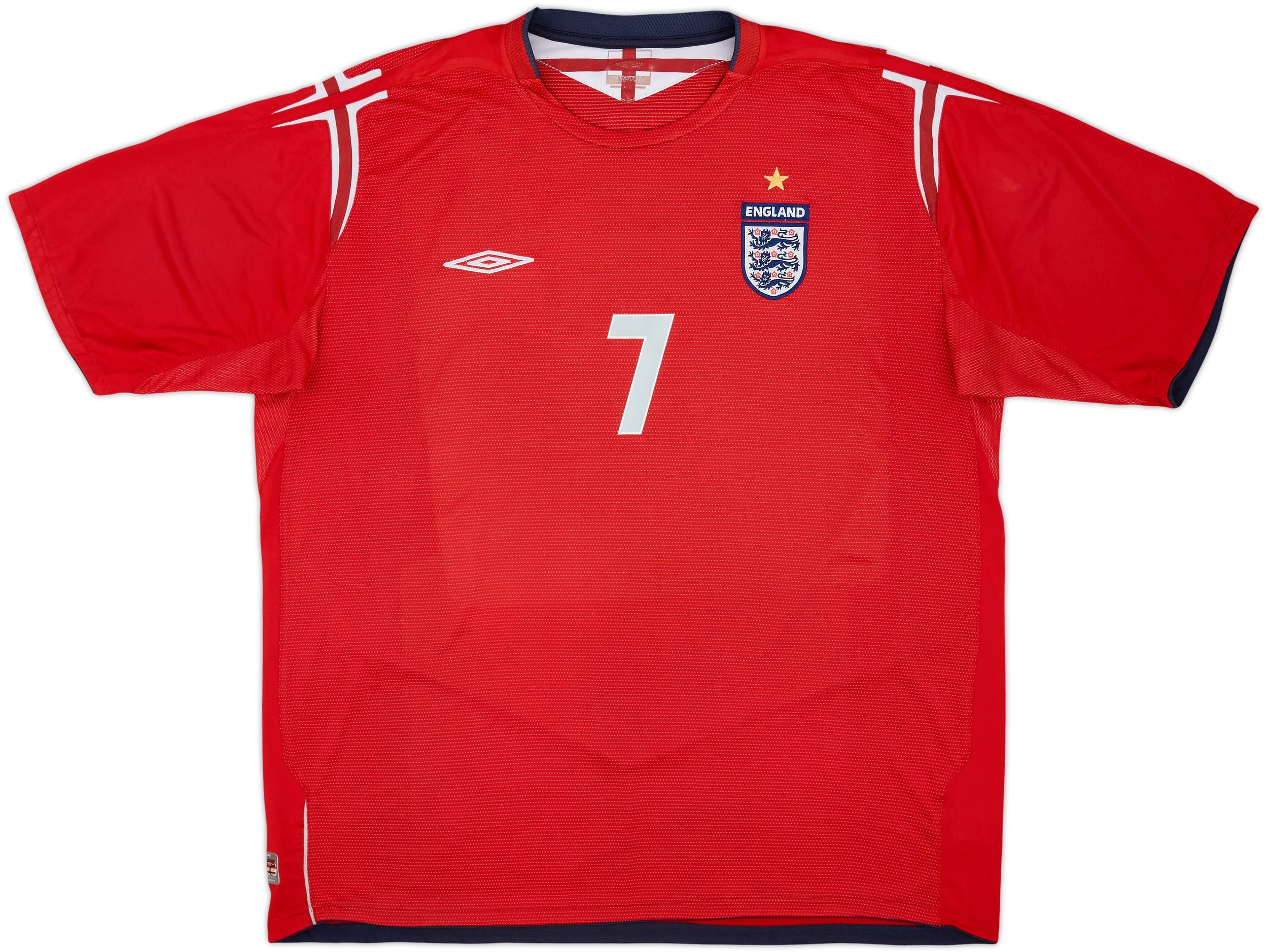 2004-06 England Away Shirt Beckham #7 - 8/10 - (3XL)