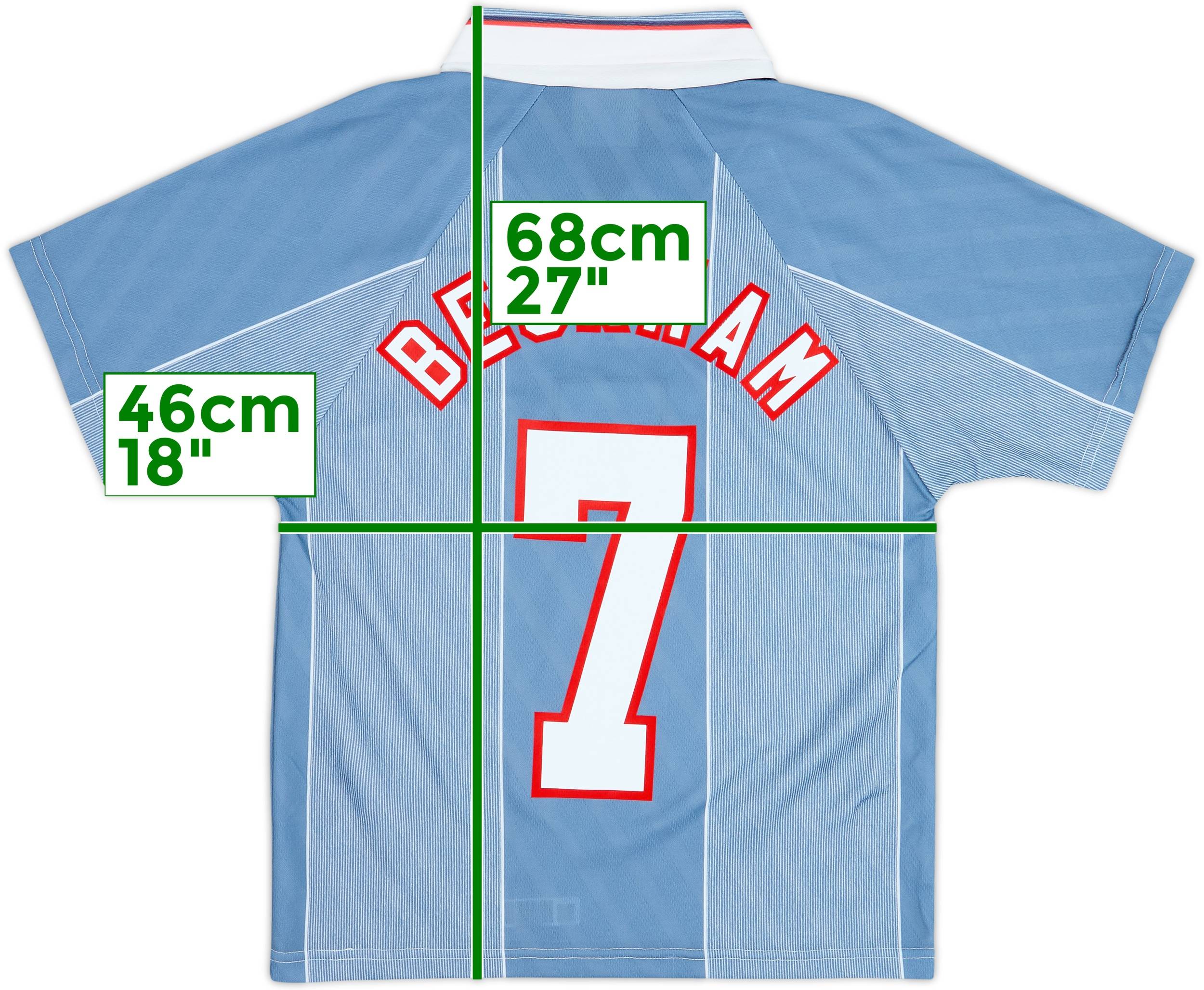 1996-97 England Away Shirt Beckham #7 - 9/10 - (Y)
