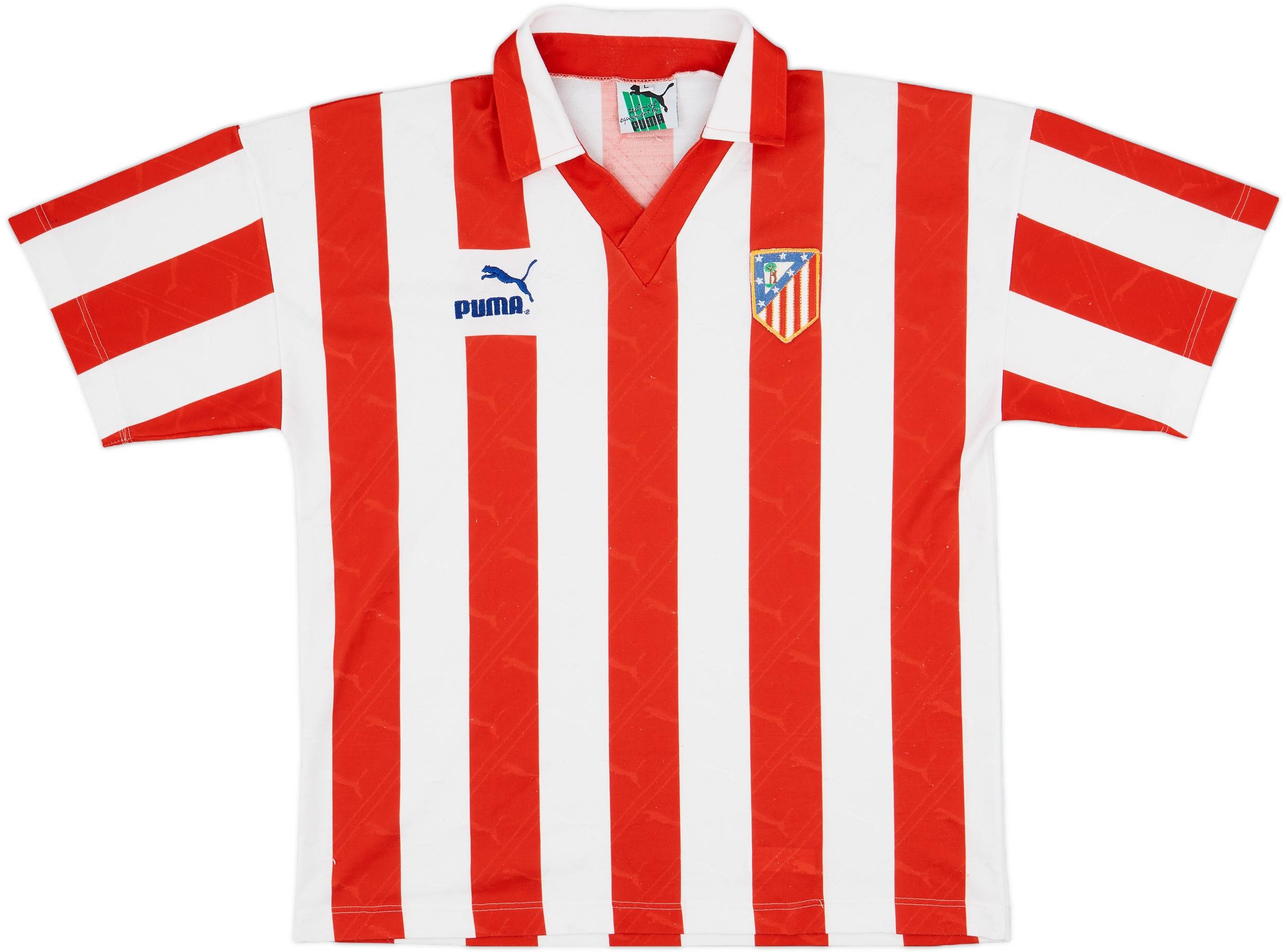 1992-93 Atletico Madrid Home Shirt - 7/10 - (L)