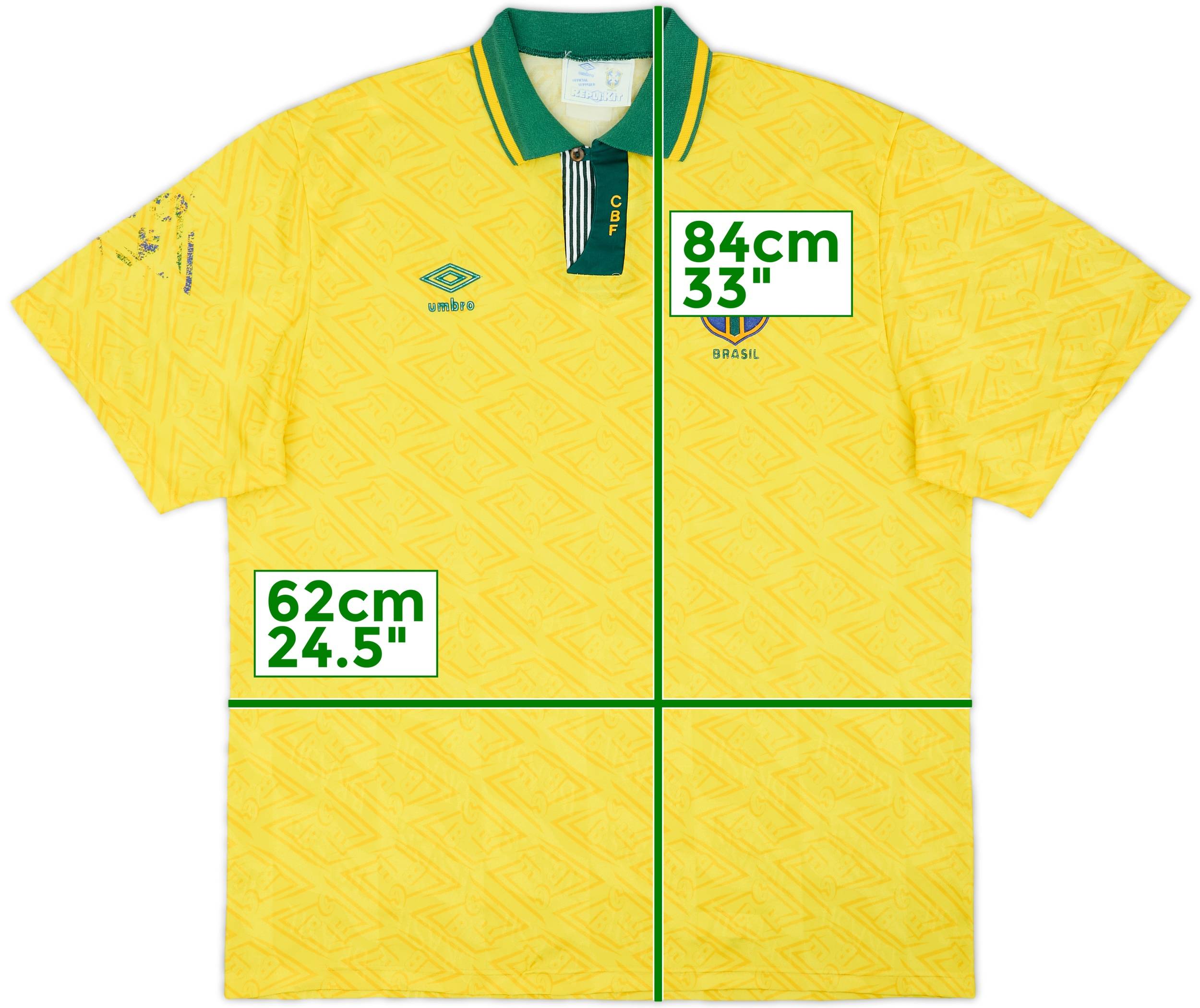 1991-93 Brazil Home Shirt - 5/10 - (XXL)