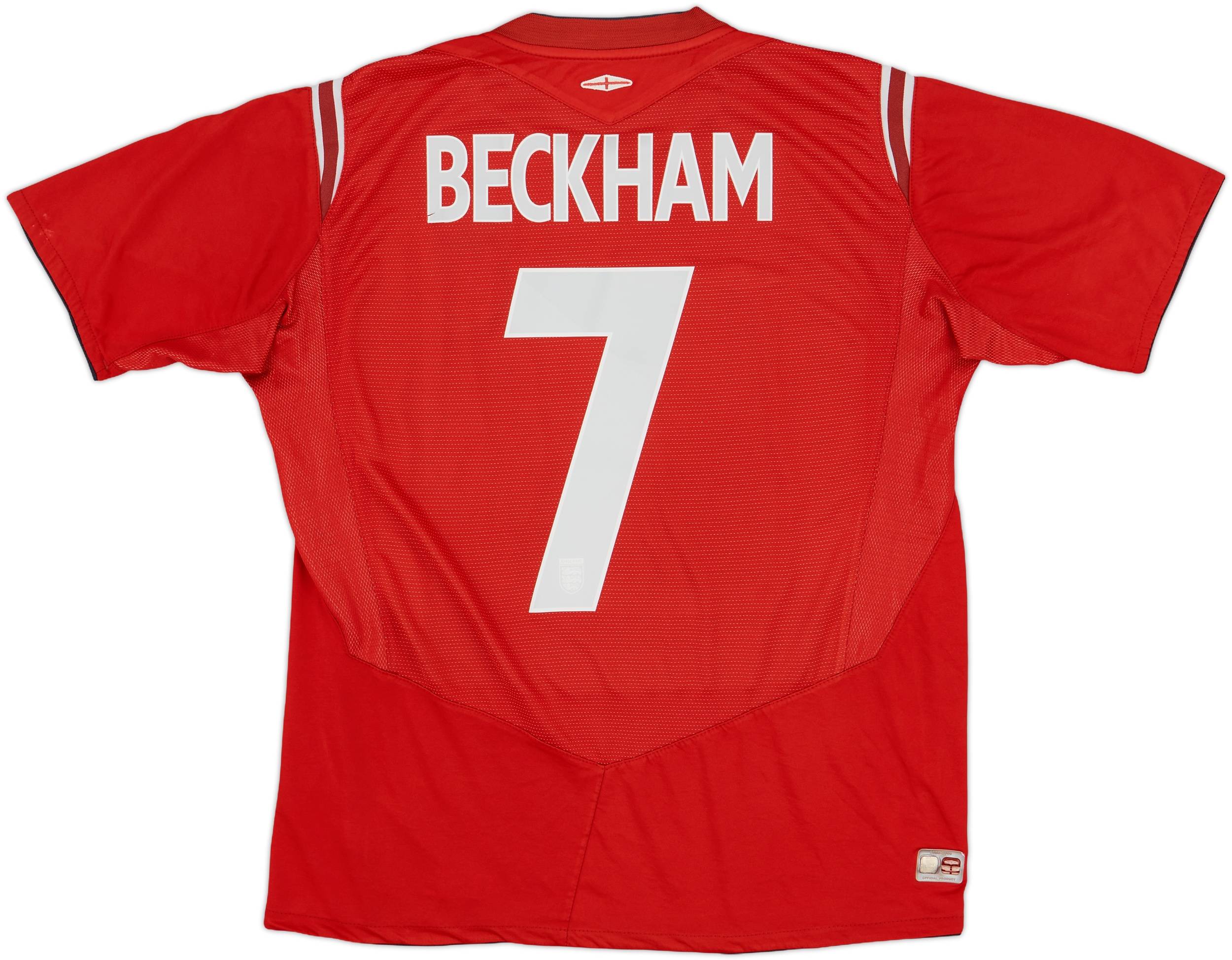 2004-06 England Away Shirt Beckham #7 - 7/10 - (L)
