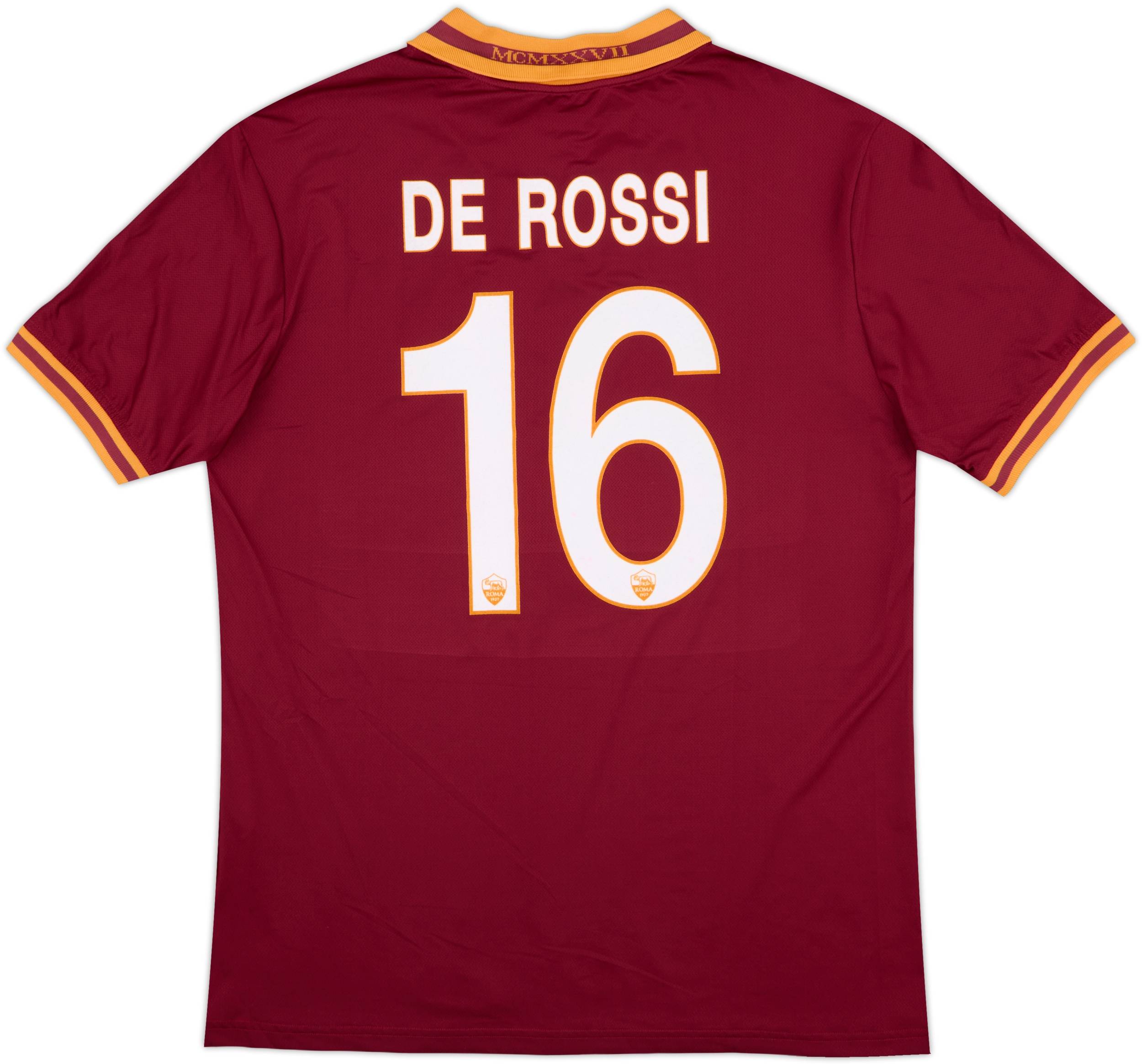 2013-14 Roma Home Shirt De Rossi #16 - 7/10 - (XXL)
