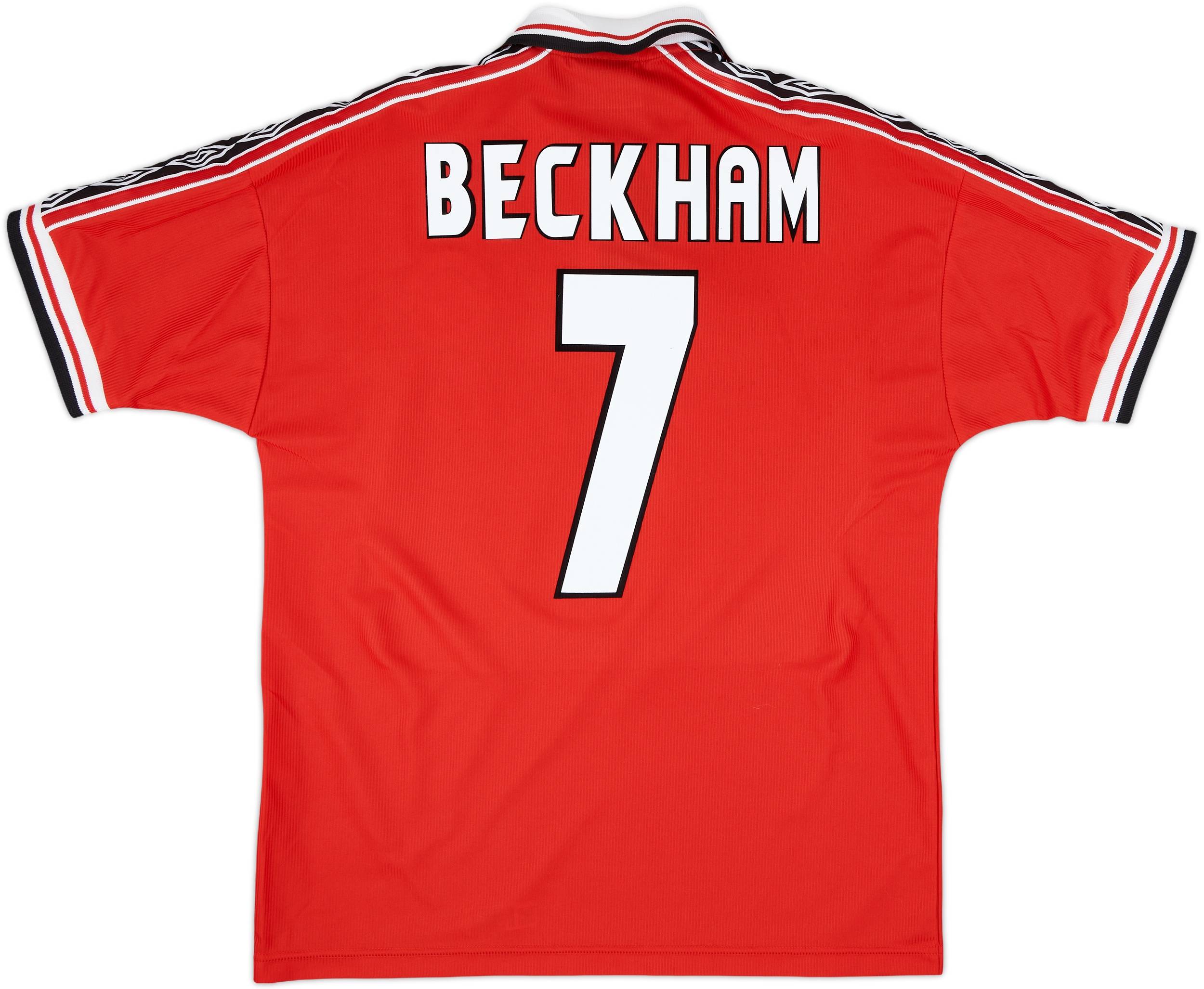 1998-00 Manchester United Home Shirt Beckham #7 - 8/10 - (M)