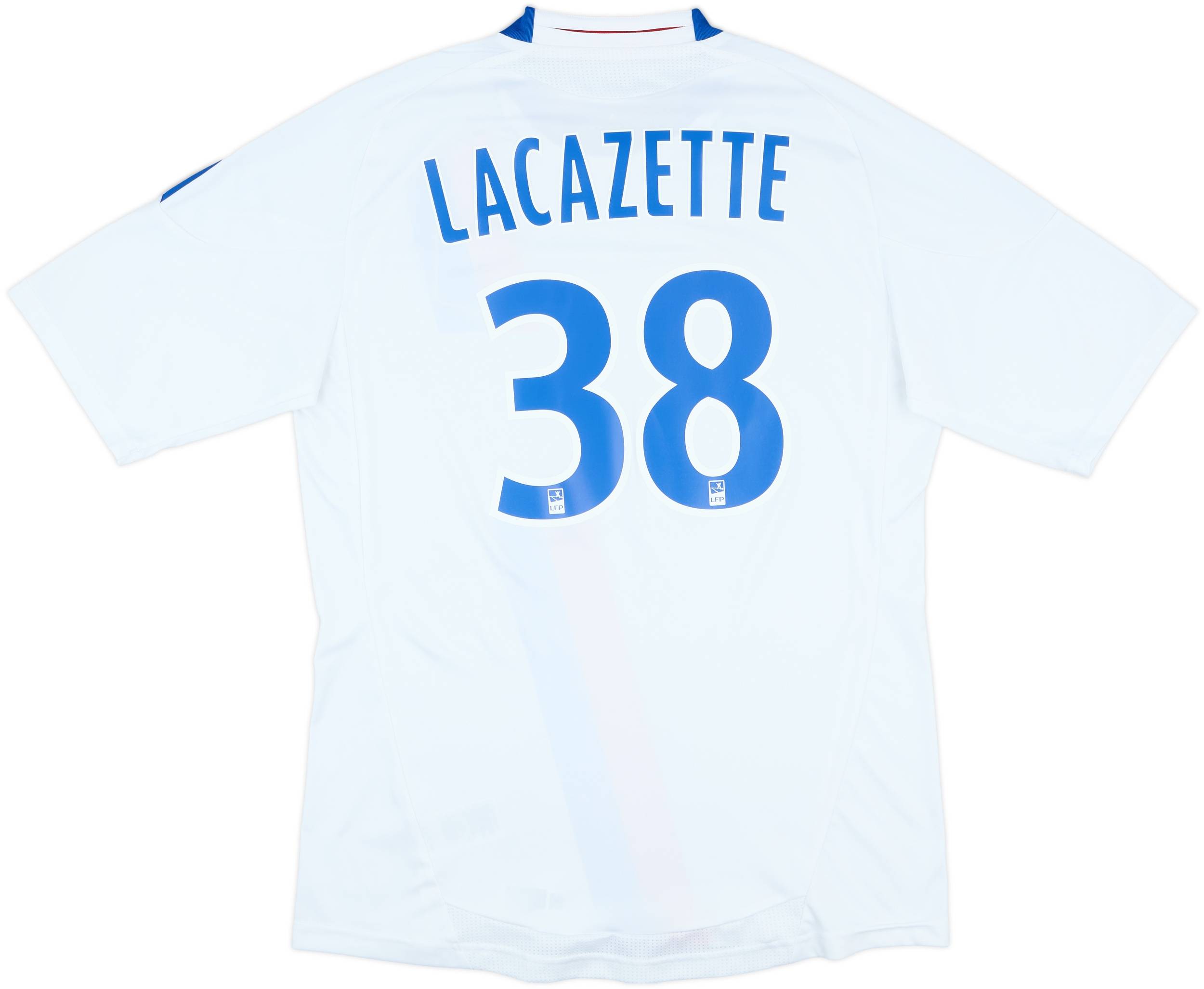 2010-11 Lyon Home Shirt Lacazette #38 - 8/10 - (L)