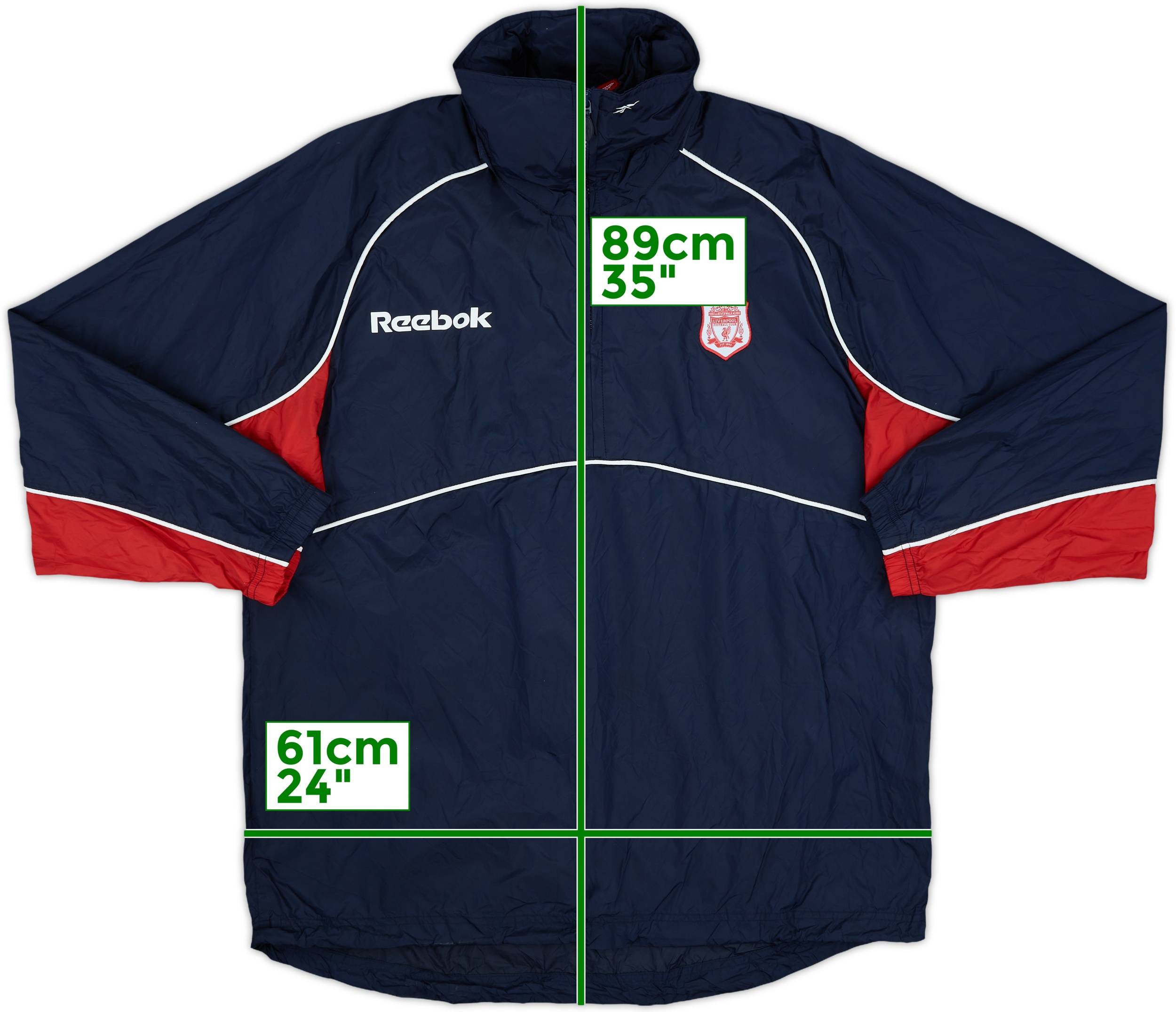 1997-98 Liverpool Reebok 1/4 Zip Rain Jacket - 8/10 - (S)