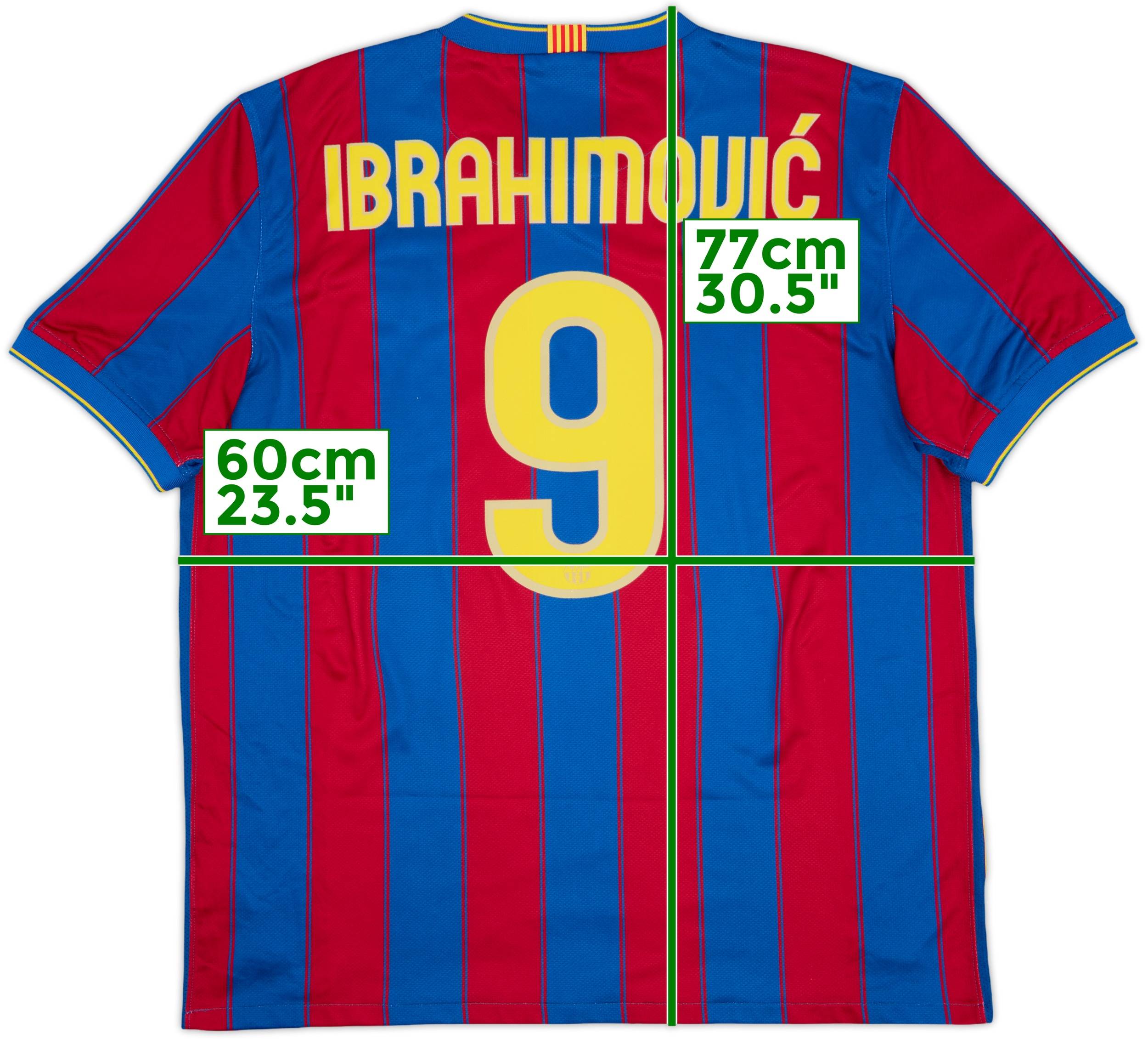 2009-10 Barcelona Home Shirt Ibrahimovic #9 - 9/10 - (XL)