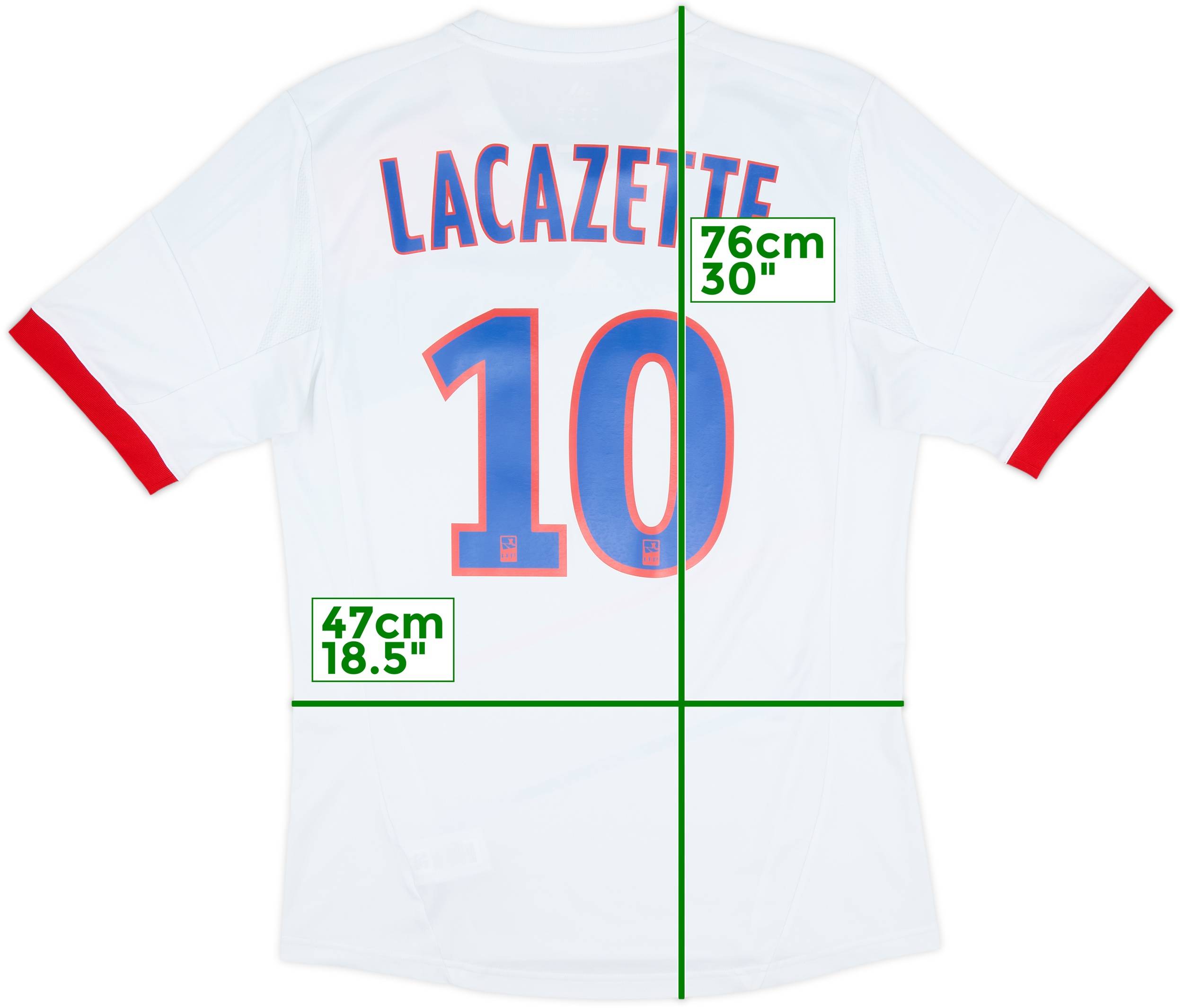 2012-13 Lyon Home Shirt Lacazette #10 - 8/10 - (M)