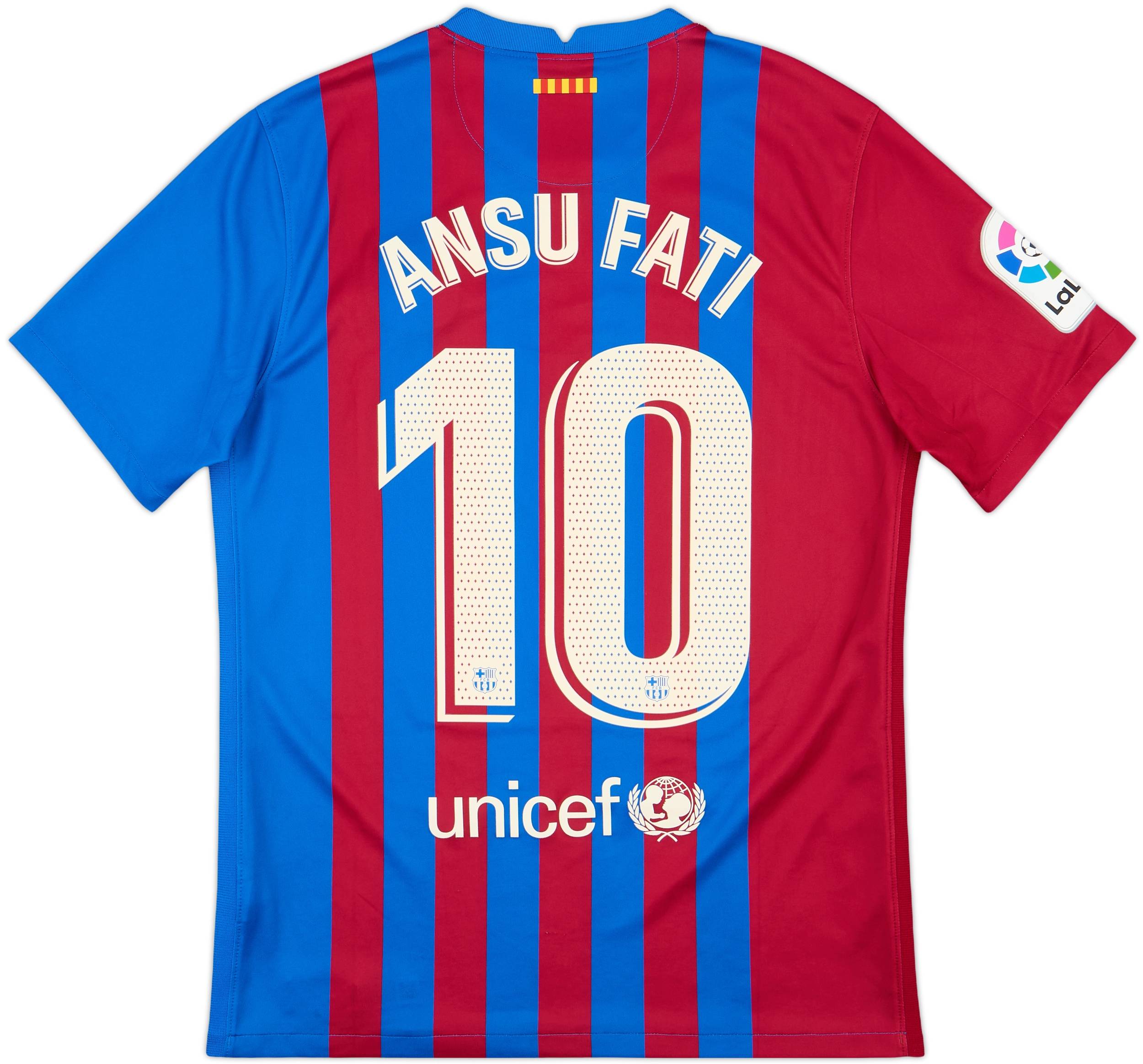 FCバルセロナ ANSU FATI 10番 ユニフォーム 2021-22 Barcelona Home Shirt Ansu Fati #10 - 8/10 - (M)