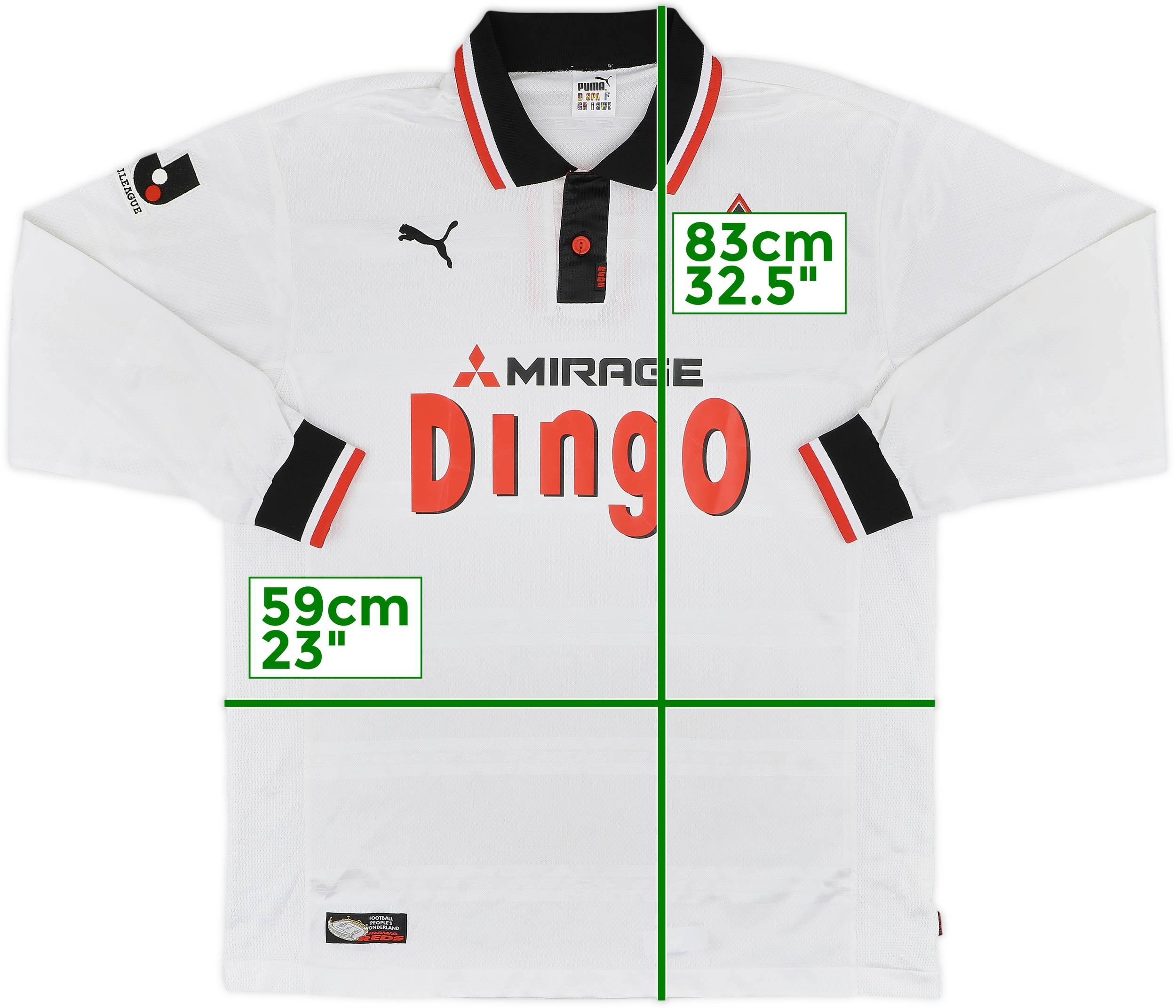 1999-00 Urawa Red Diamonds Away L/S Shirt - 9/10 - (XL)