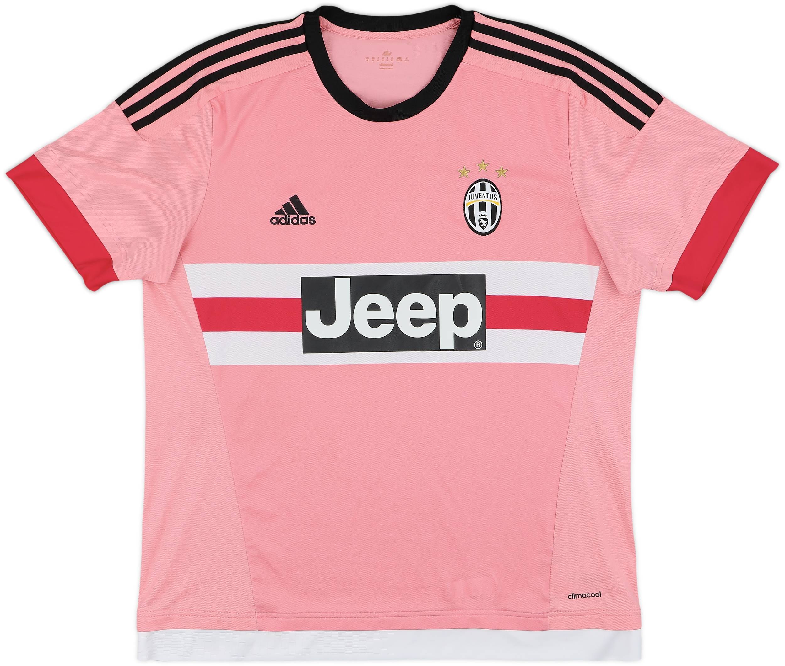 Juventus ピンクシャツ adidas climacool/jeep ADIDAS JUVENTUS 2015-16 Jeep Away Football Shirt Jersey