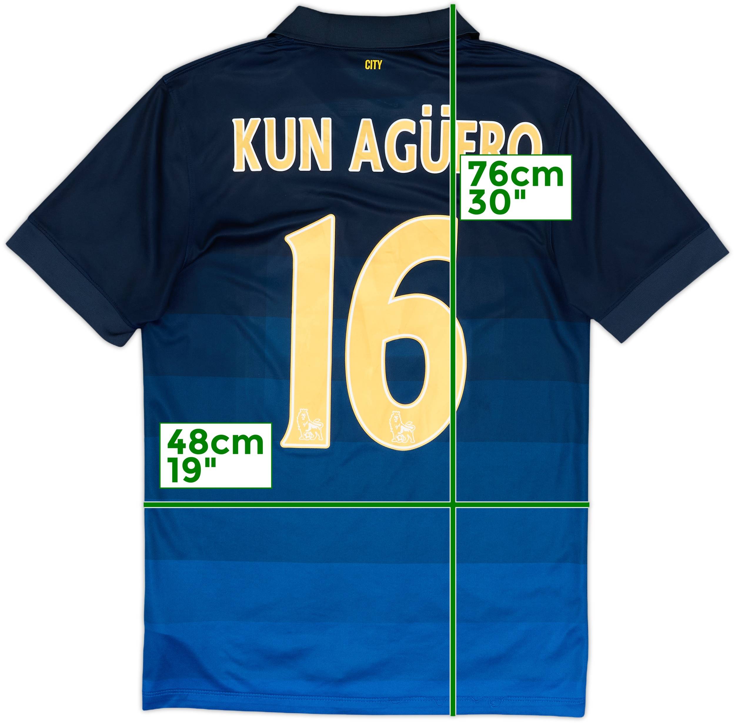 2014-15 Manchester City Away Shirt Kun Aguero #16 - 5/10 - (S)