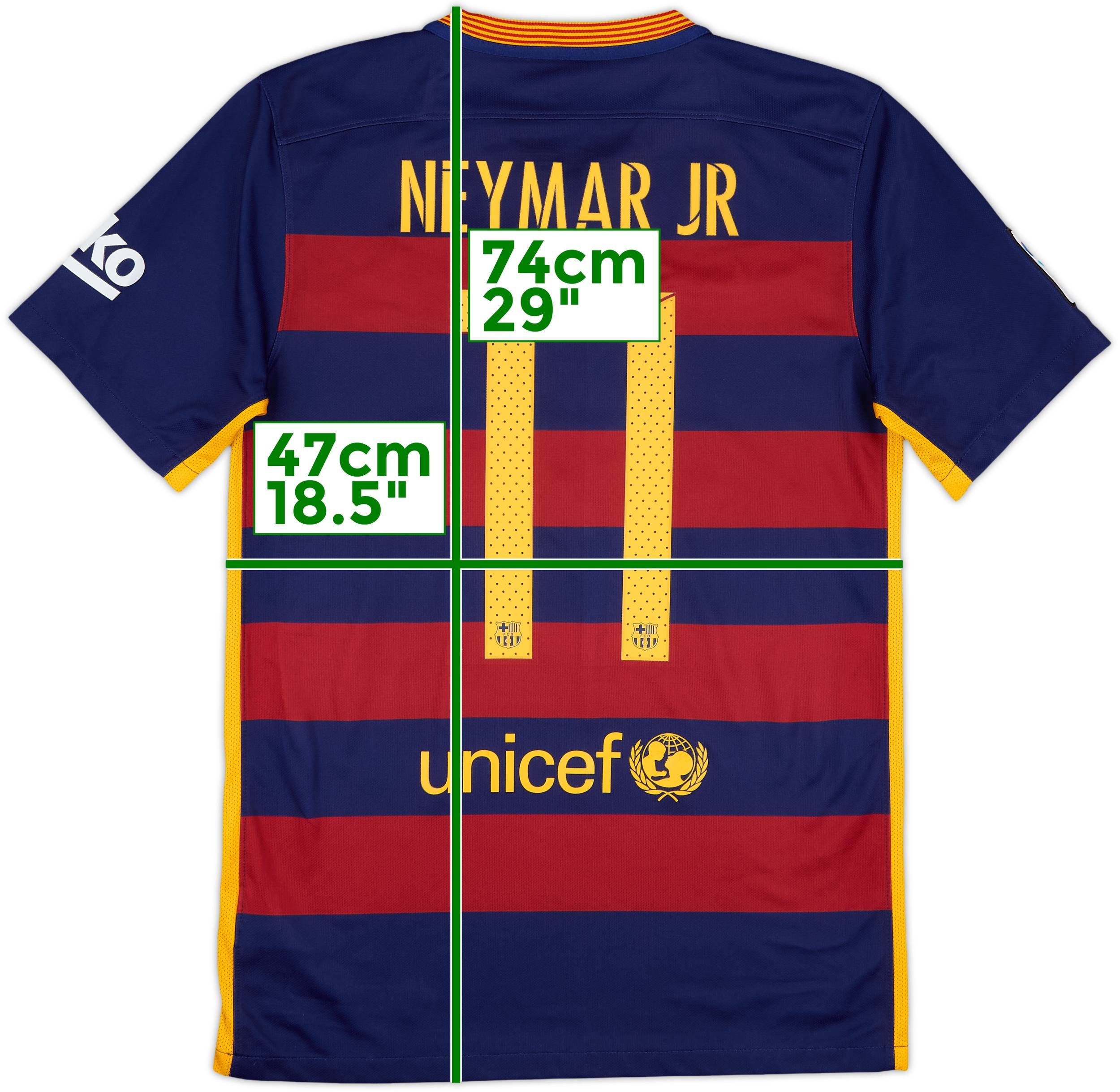 2015-16 Barcelona Home Shirt Neymar Jr #11 - 8/10 - (S)