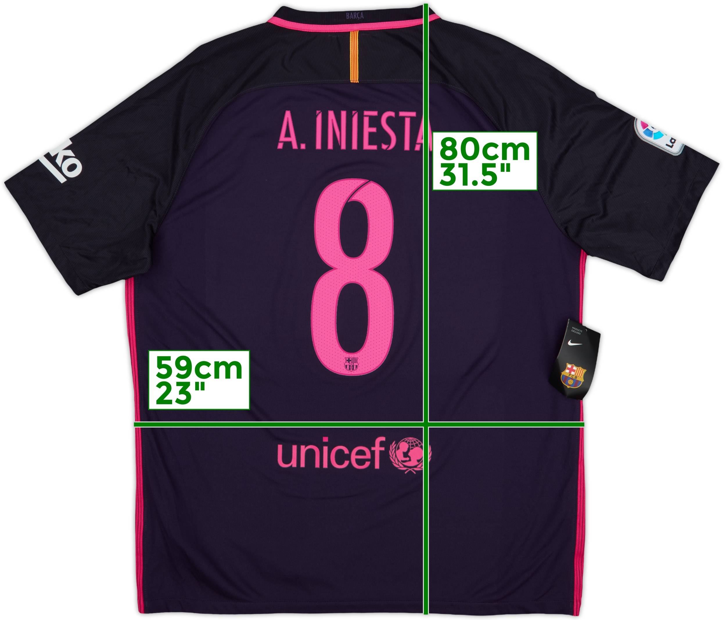 【選手支給品】16/17 UCL Iniesta選手#8 2016-17 Barcelona Away Shirt A.Iniesta #8 (XL)