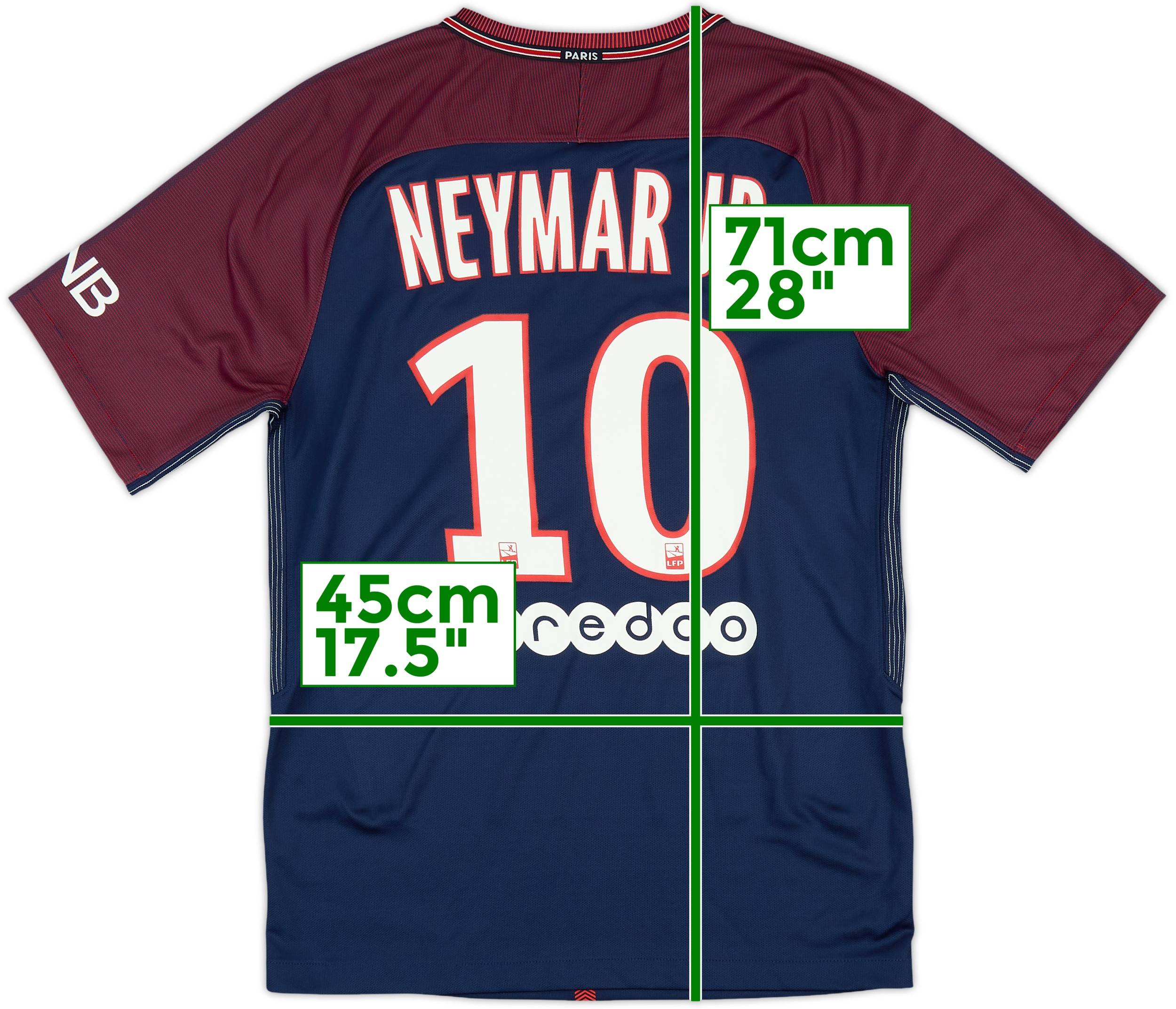 2017-18 Paris Saint-Germain Home Shirt Neymar Jr #10 10/10 (S)