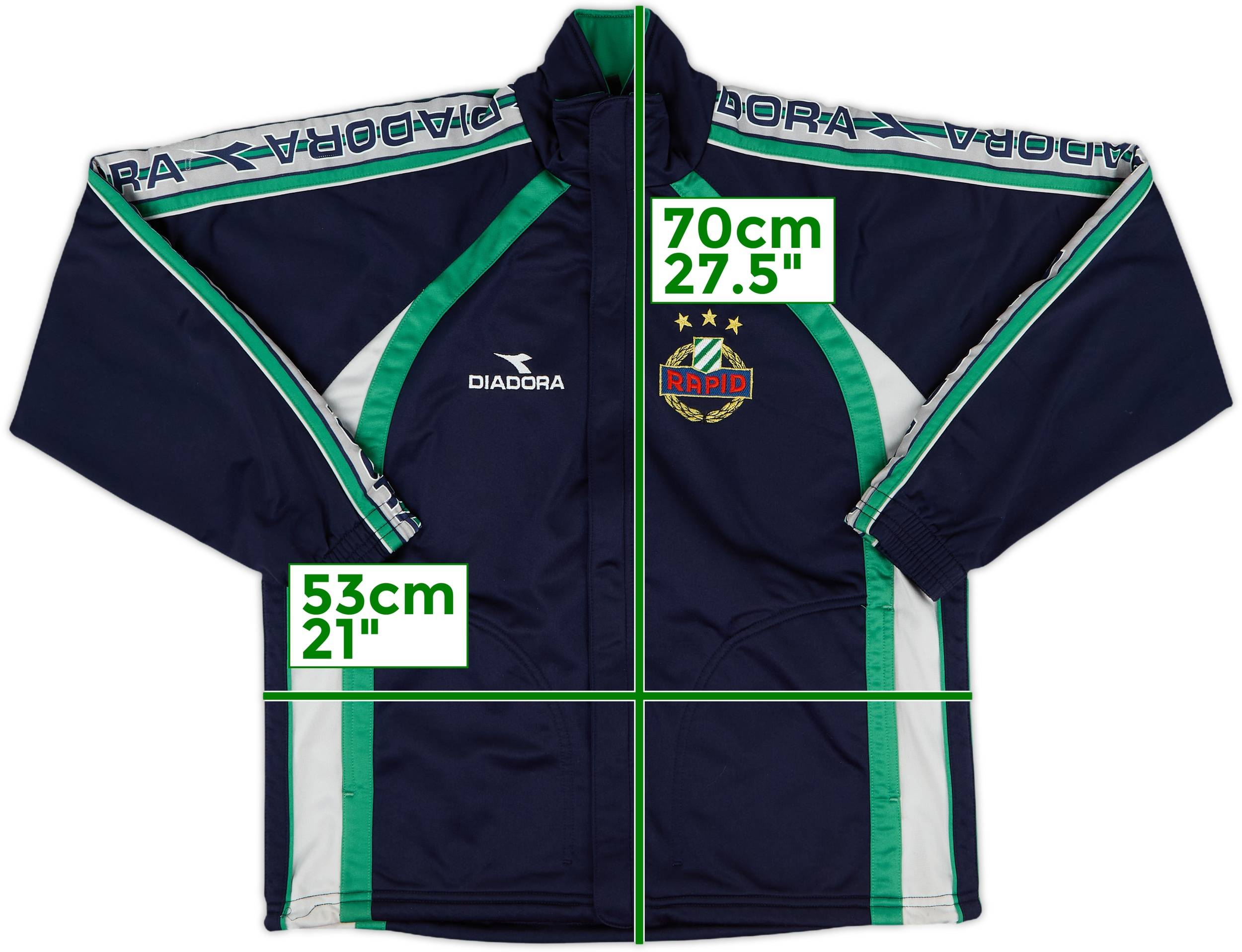 1998-99 Rapid Vienna Diadora Track Jacket - 9/10 - (L.Boys)
