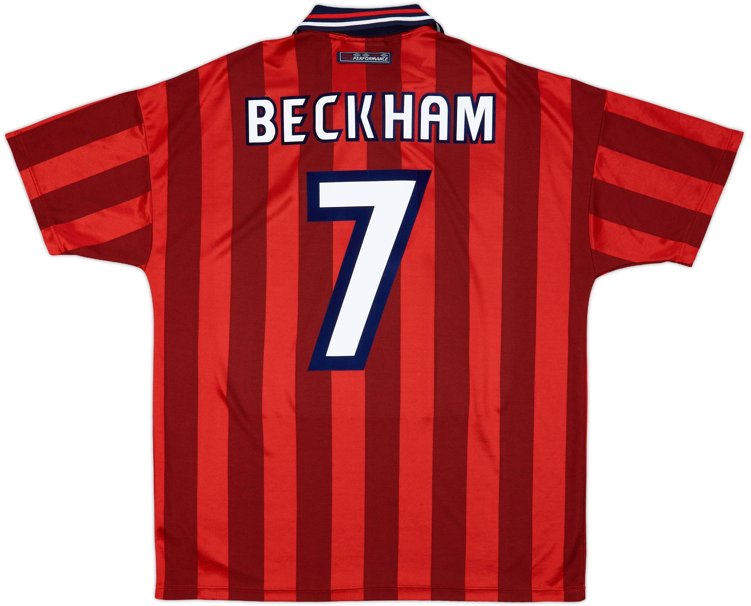 1997-99 England Away Shirt Beckham #7 - 10/10 - (L)