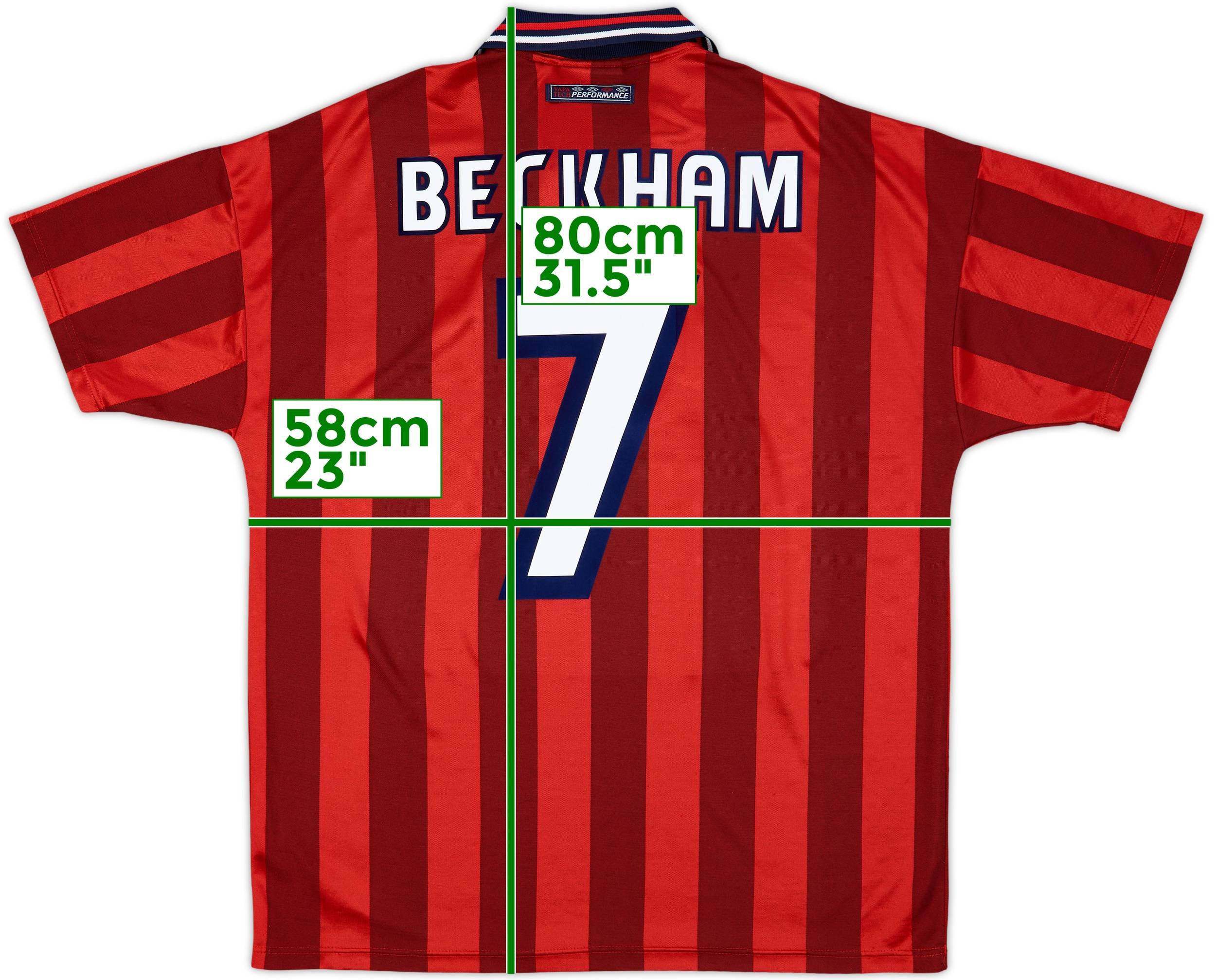 ウェア DEAD STOCK England game shirt BECKHAM 1997-99 England Away Shirt Beckham #7 - 10/10 - (L)