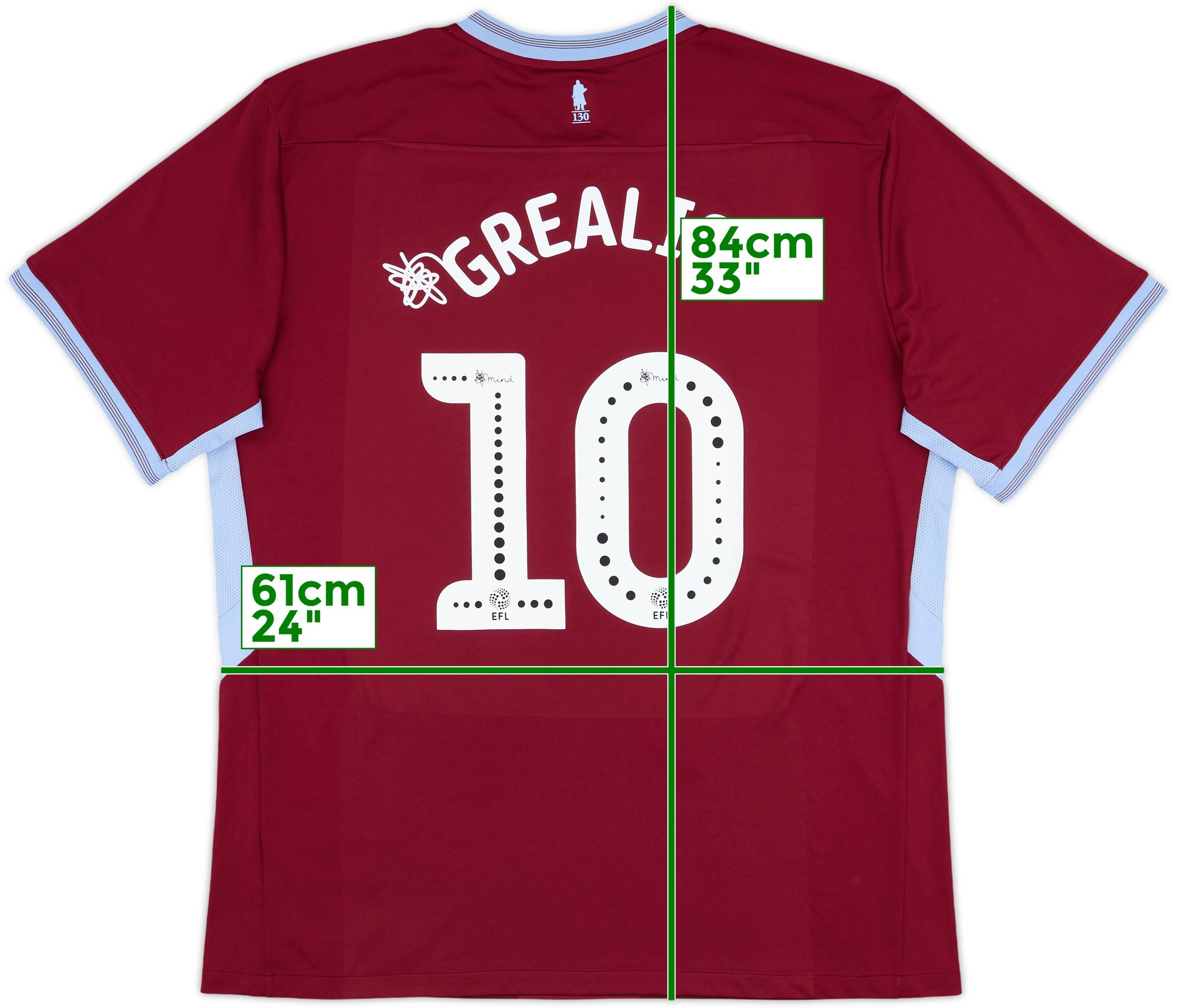 Aston Villa Kappa シャツ Grealish 10 S 2020-21 Aston Villa Home Shirt Grealish #10 - 7/10 - (S)
