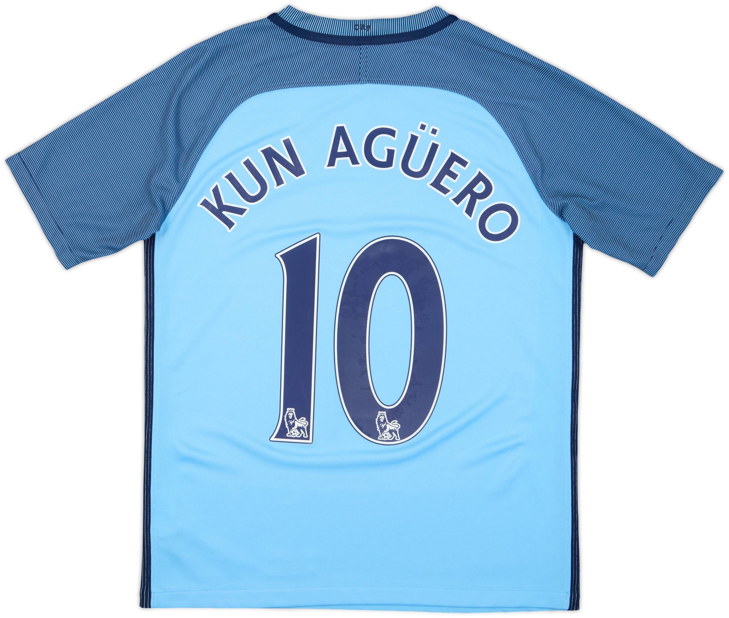 マンチェスター・シティ KUN AGÜERO シャツ 10番 2016-17 Manchester City Home Shirt Kun Aguero #10 - 10/10 - (L.Boys)