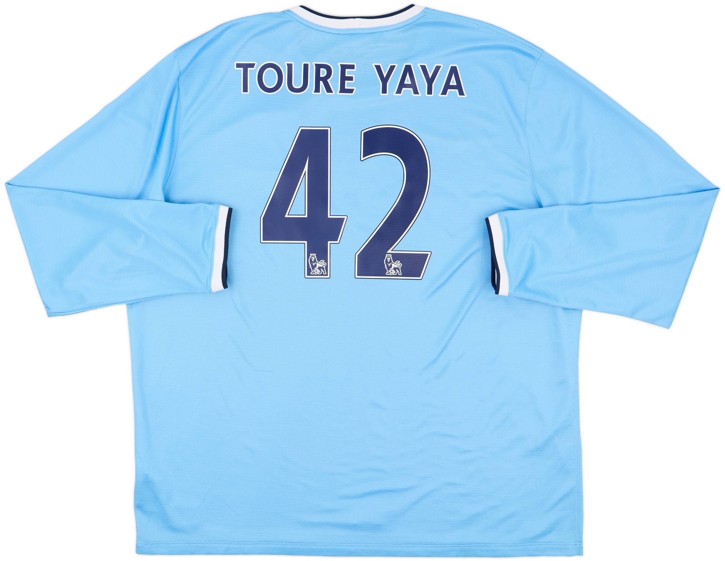 2013-14 Manchester City Home L/S Shirt Toure Yaya #42 - 9/10 - (3XL)