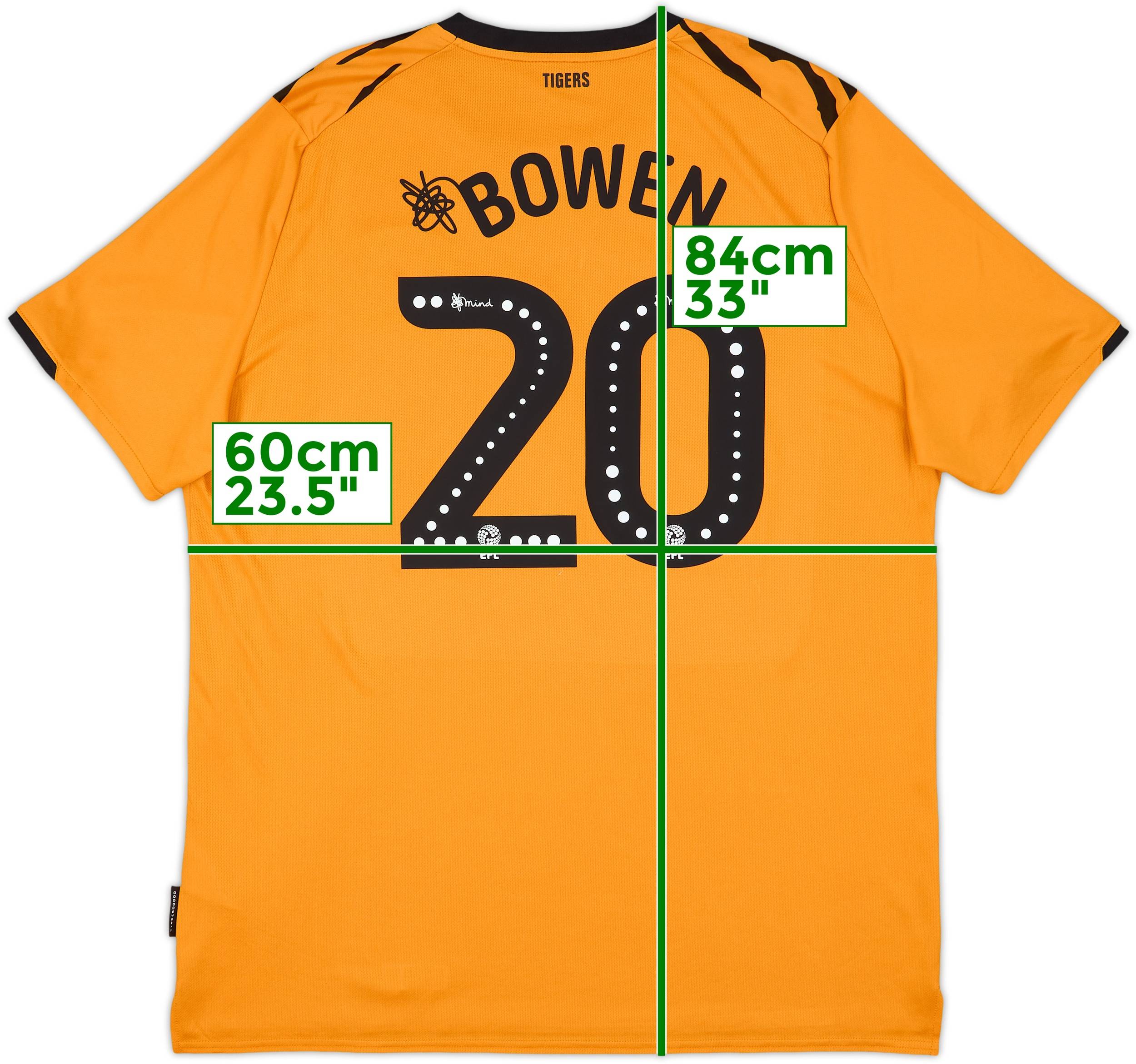 ハルシティ　ユニフォーム　BOWEN 2019-20 Hull City Home Shirt Bowen #20 - 9/10 - (XXL)