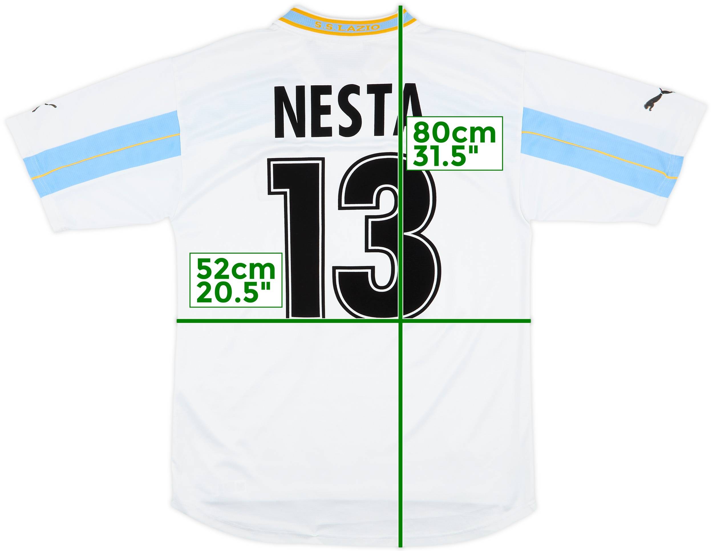 t*n様 【正規品】SS Lazio 1998/1999 NESTA 13 1998 1999 Lazio Away Jersey Puma Nesta 13