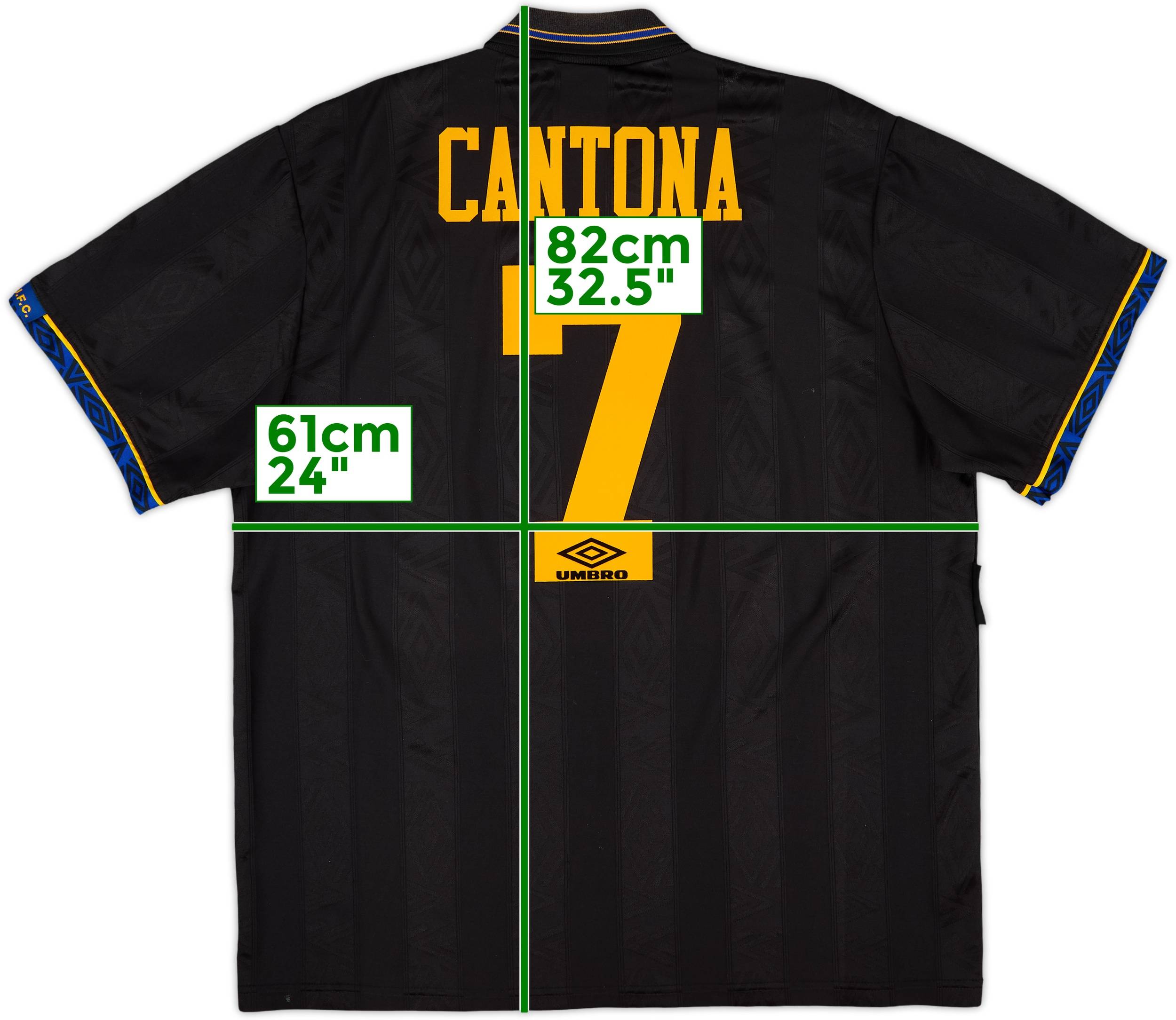 【93/95 Awayモデル】E・カントナ ＃７ マンチェスターユナイテッド 1993-95 Manchester United Away Shirt Cantona #7 - 8/10 - (XL)