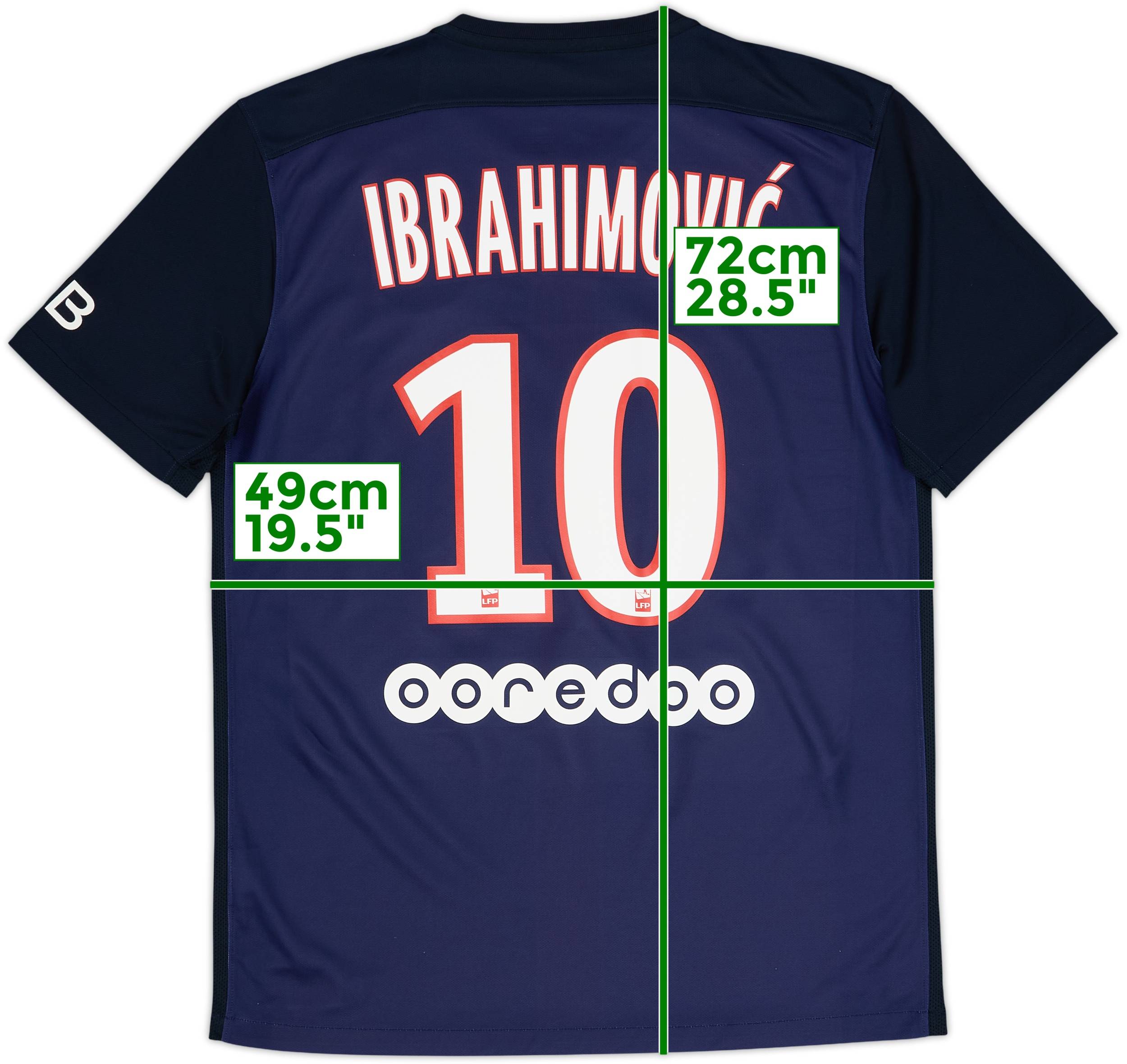 2015-16 Paris Saint-Germain Home Shirt Ibrahimovic #10 - 7/10 - (M)