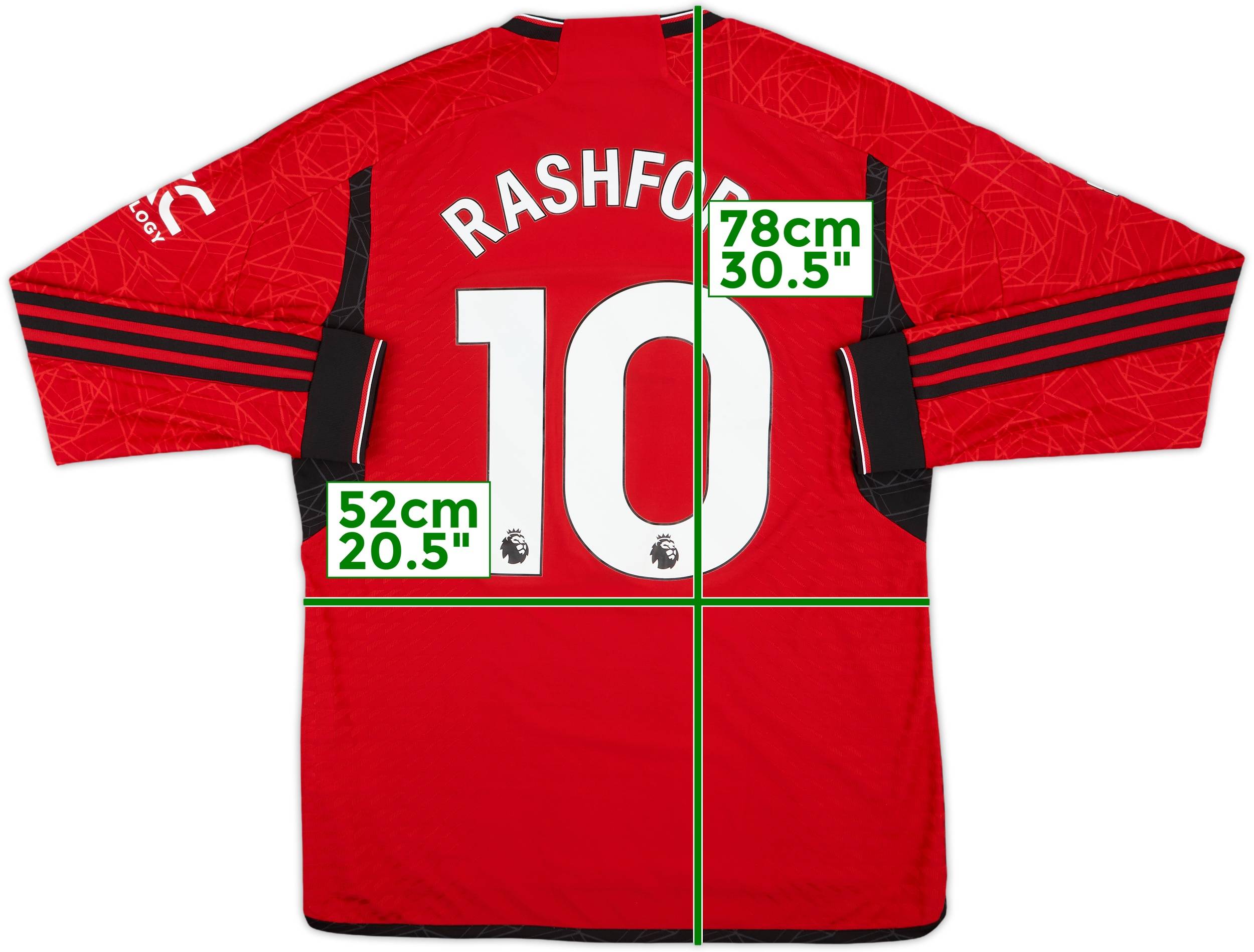 Manchester United Rashford 10 Lサイズ 2023-24 Manchester United Authentic Home L/S Shirt Rashford
