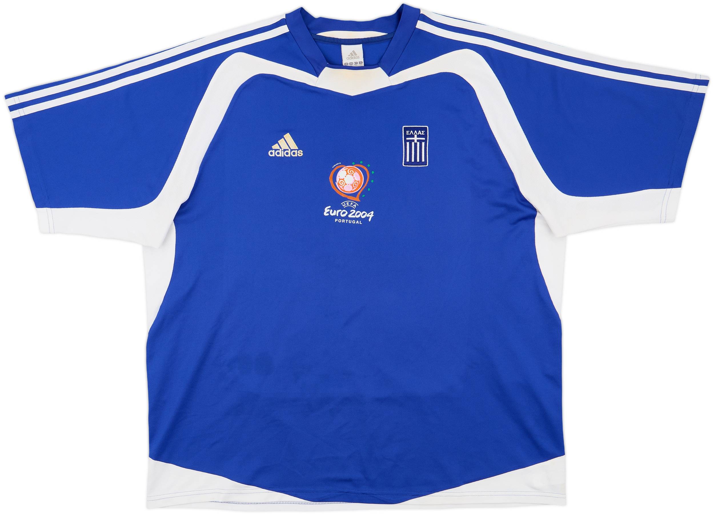 2004-06 Greece 'Euro 2004 Squad Signed' Home Shirt - 6/10 - (XXL)