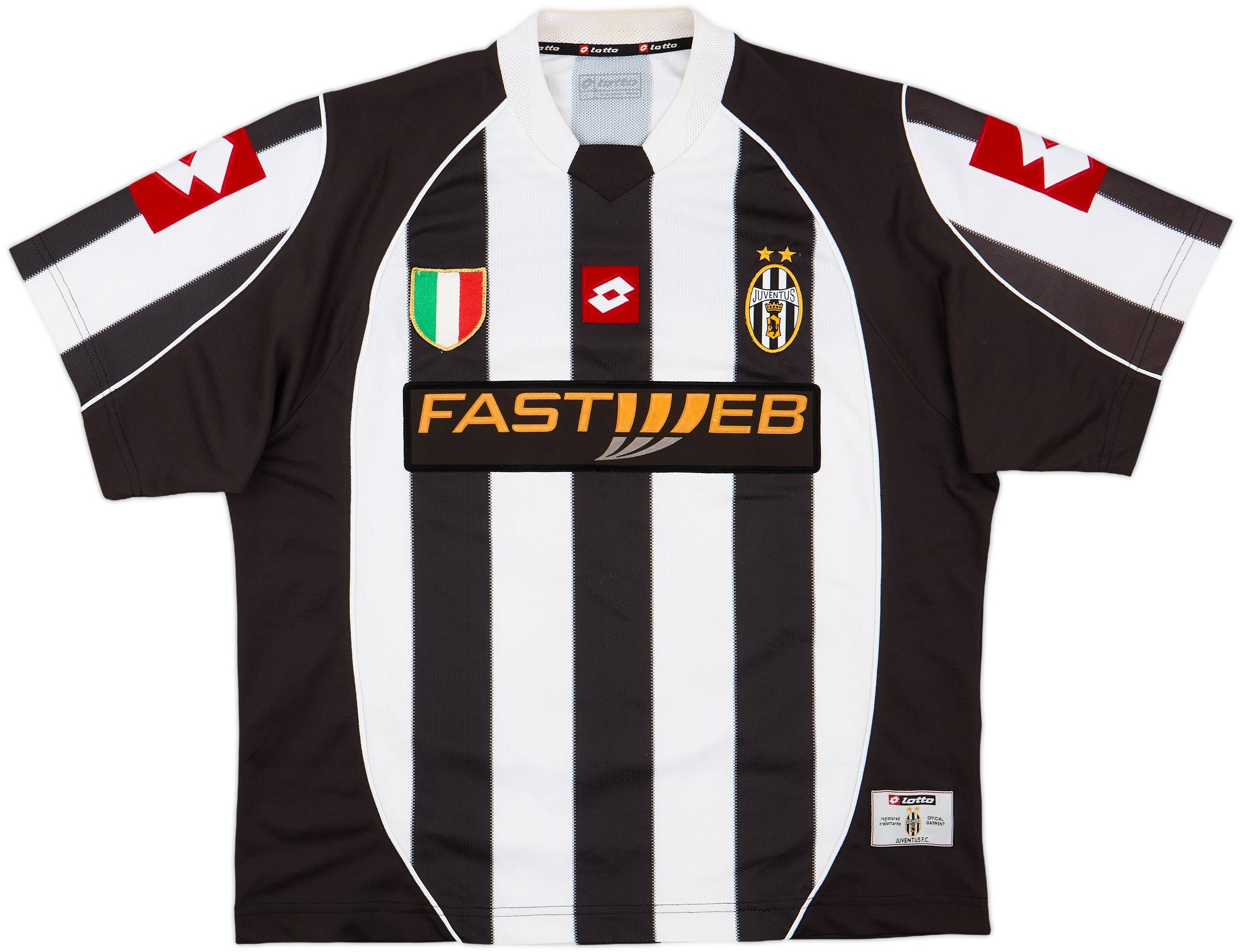 本物★01-02★L★Juventus★サッカーユニフォーム★LOTTO★UCL 00s Lotto “Juventus FC” S/S Football Game Shirt ロット