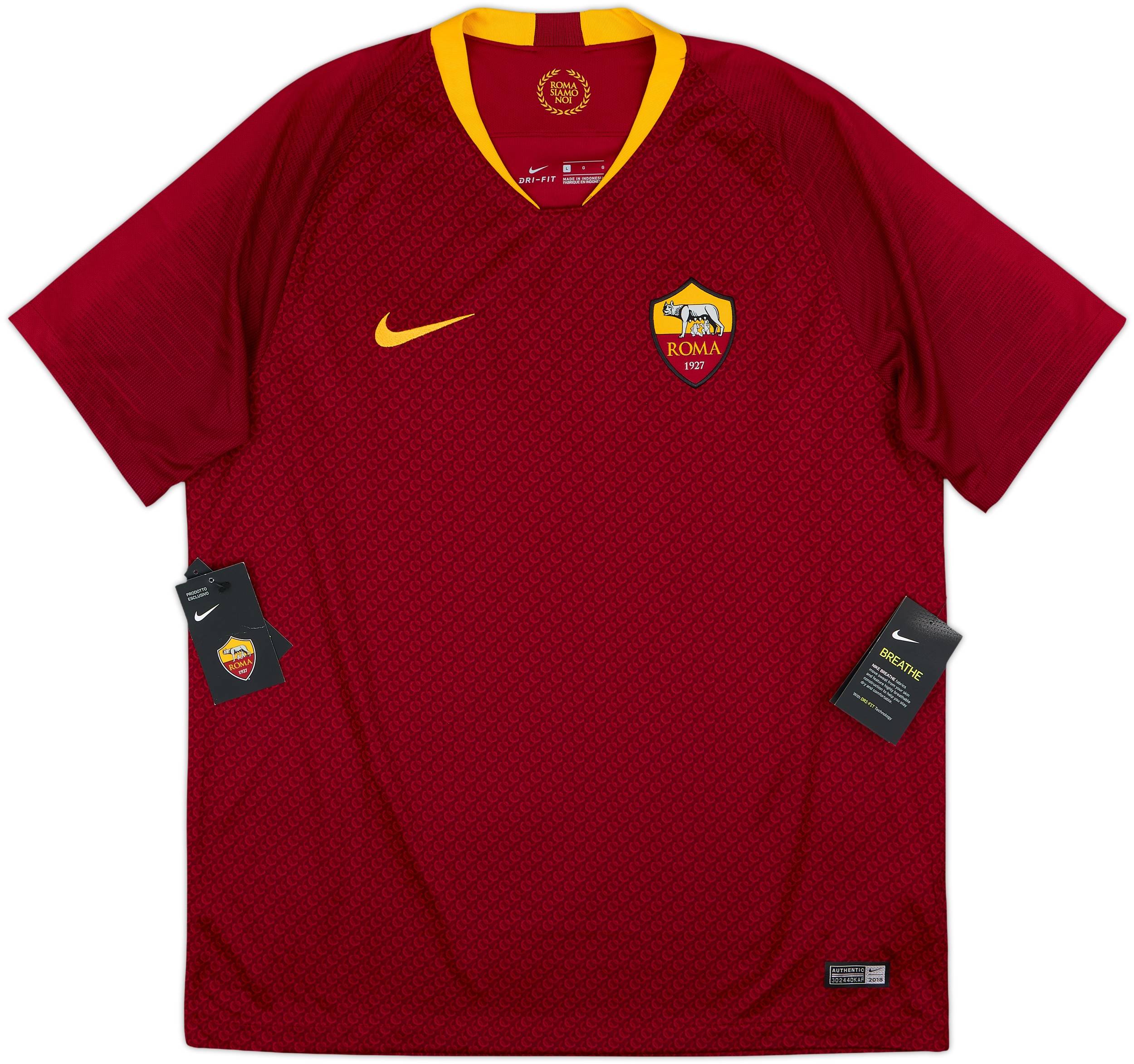 2018-19 Roma Home Shirt De Rossi #16 (L)