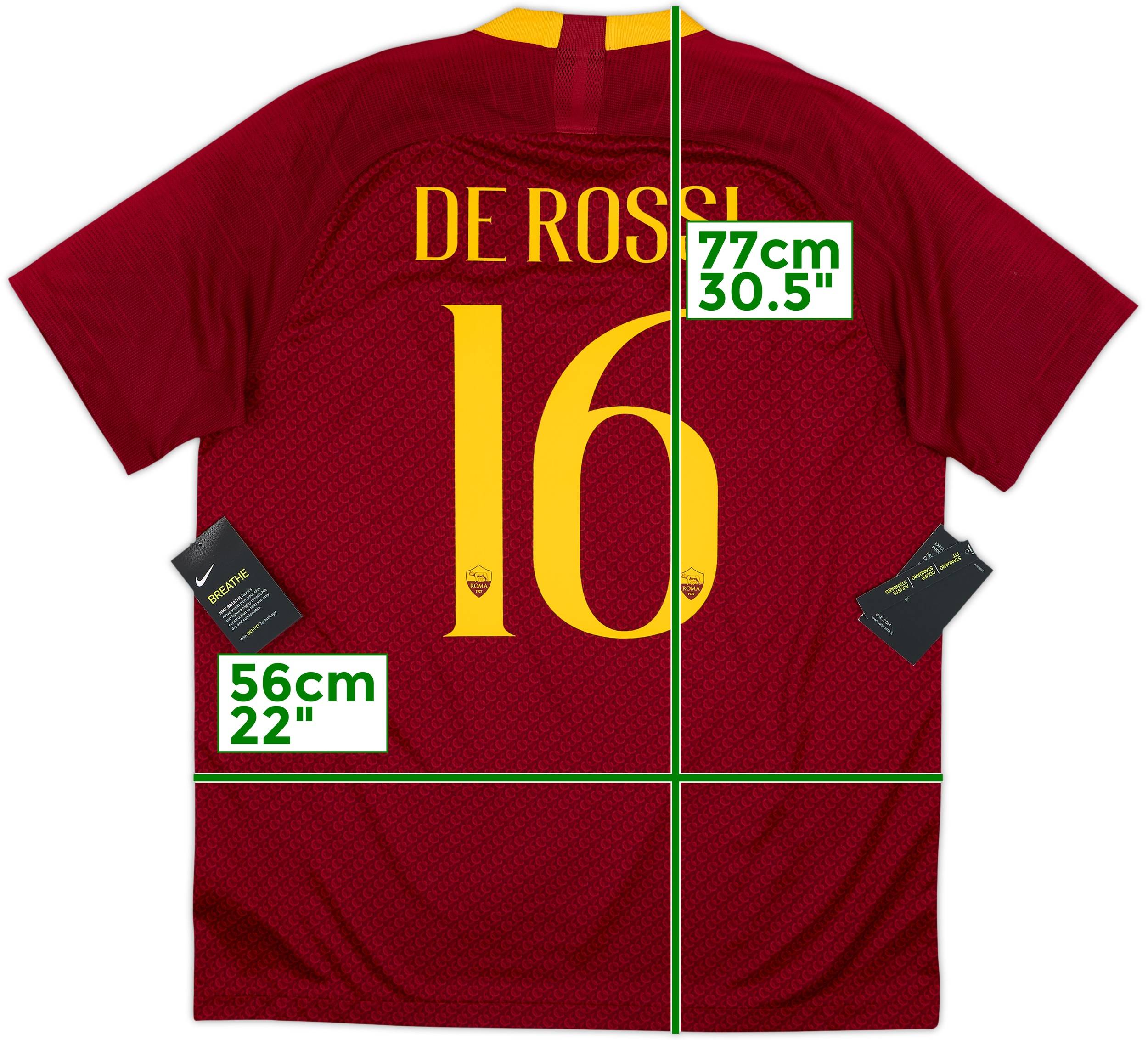2018-19 Roma Home Shirt De Rossi #16 (L)