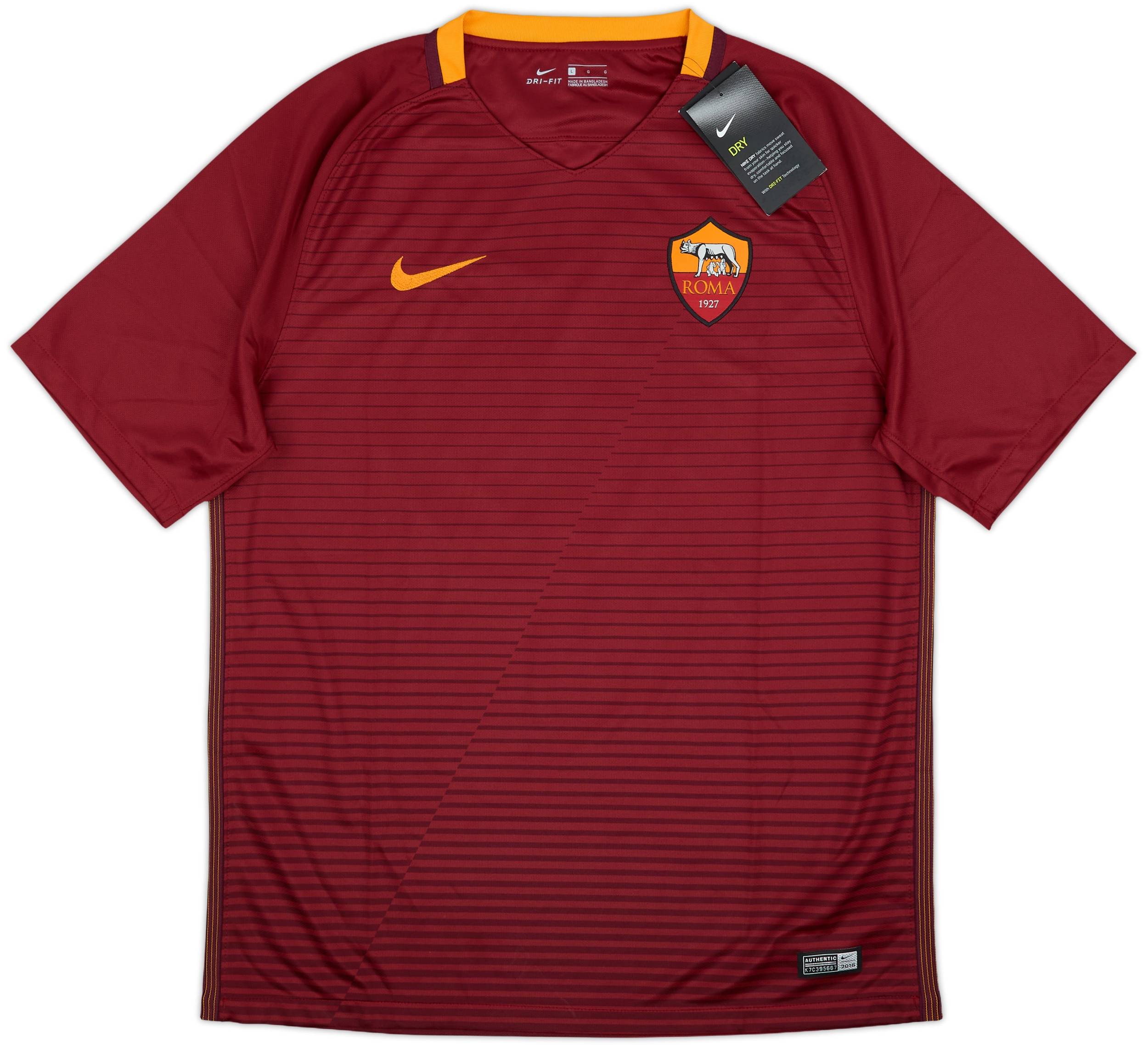 2016-17 Roma Home Shirt Aeterno X - Totti (L)