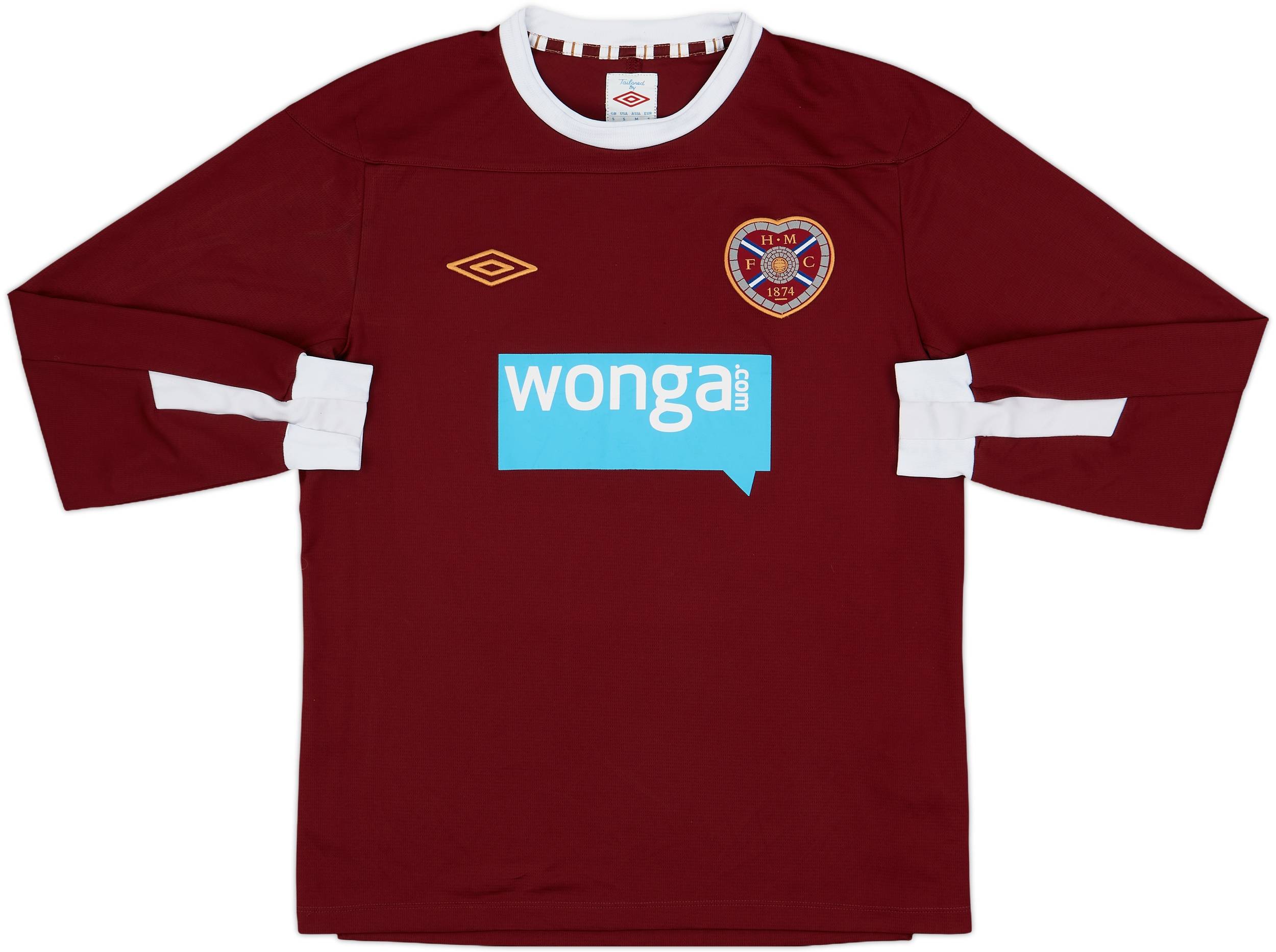 2011-12 Hearts Home L/S Shirt - 8/10 - (S)