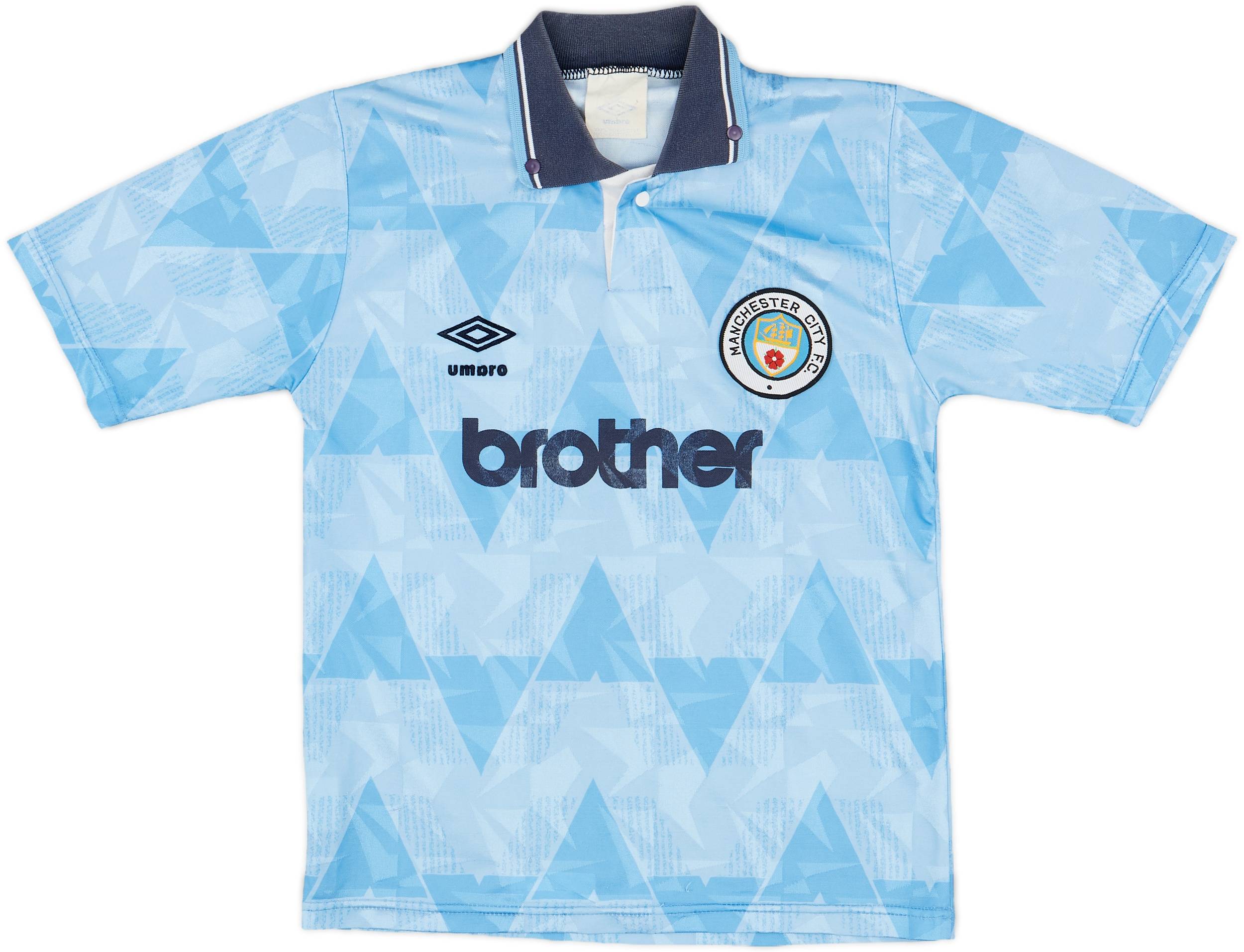 1989-91 Manchester City Home Shirt - 7/10 - (L.Boys)
