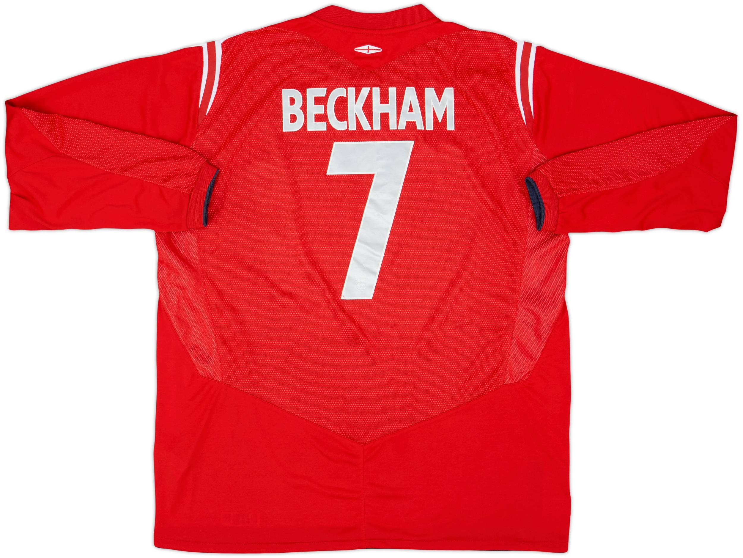 2004-06 England Away L/S Shirt Beckham #7 - 9/10 - (XL)