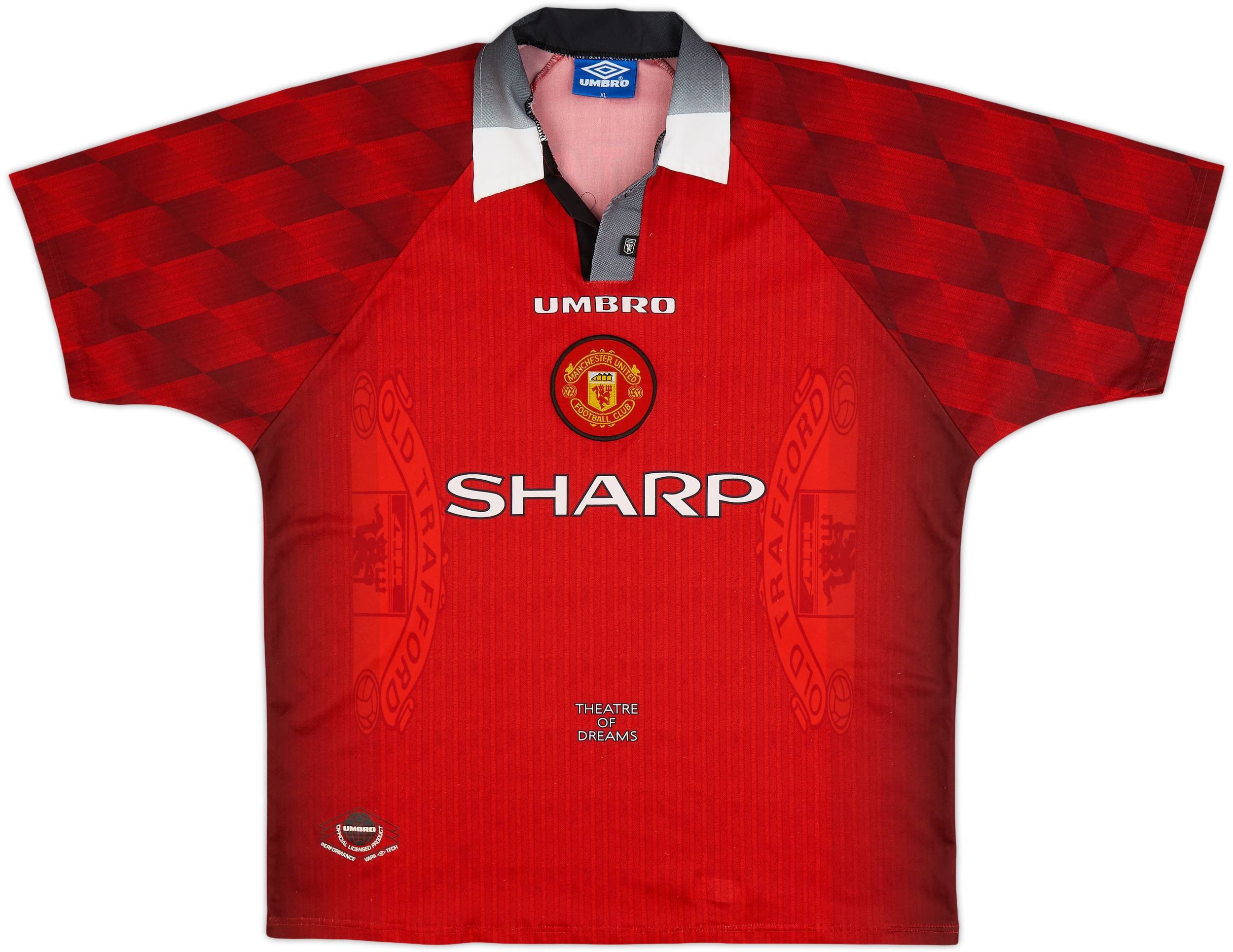 1996-98 Manchester United Home Shirt Cantona #7 - 6/10 - (XL)