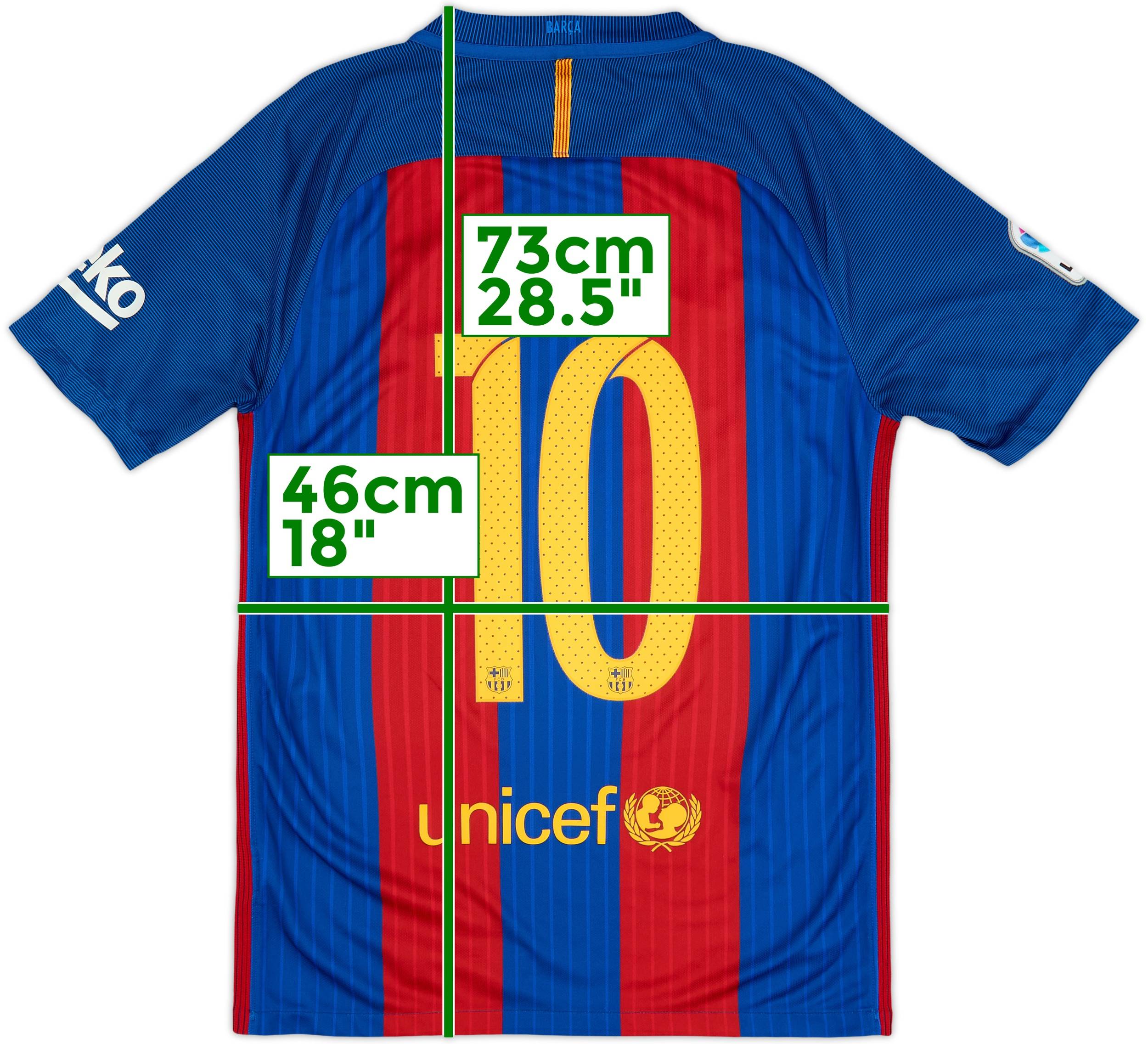 FC Barcelona 16/17 Messi サッカーユニフォーム 2016-17 Barcelona Home Shirt Messi #10 - 8/10 - (S)