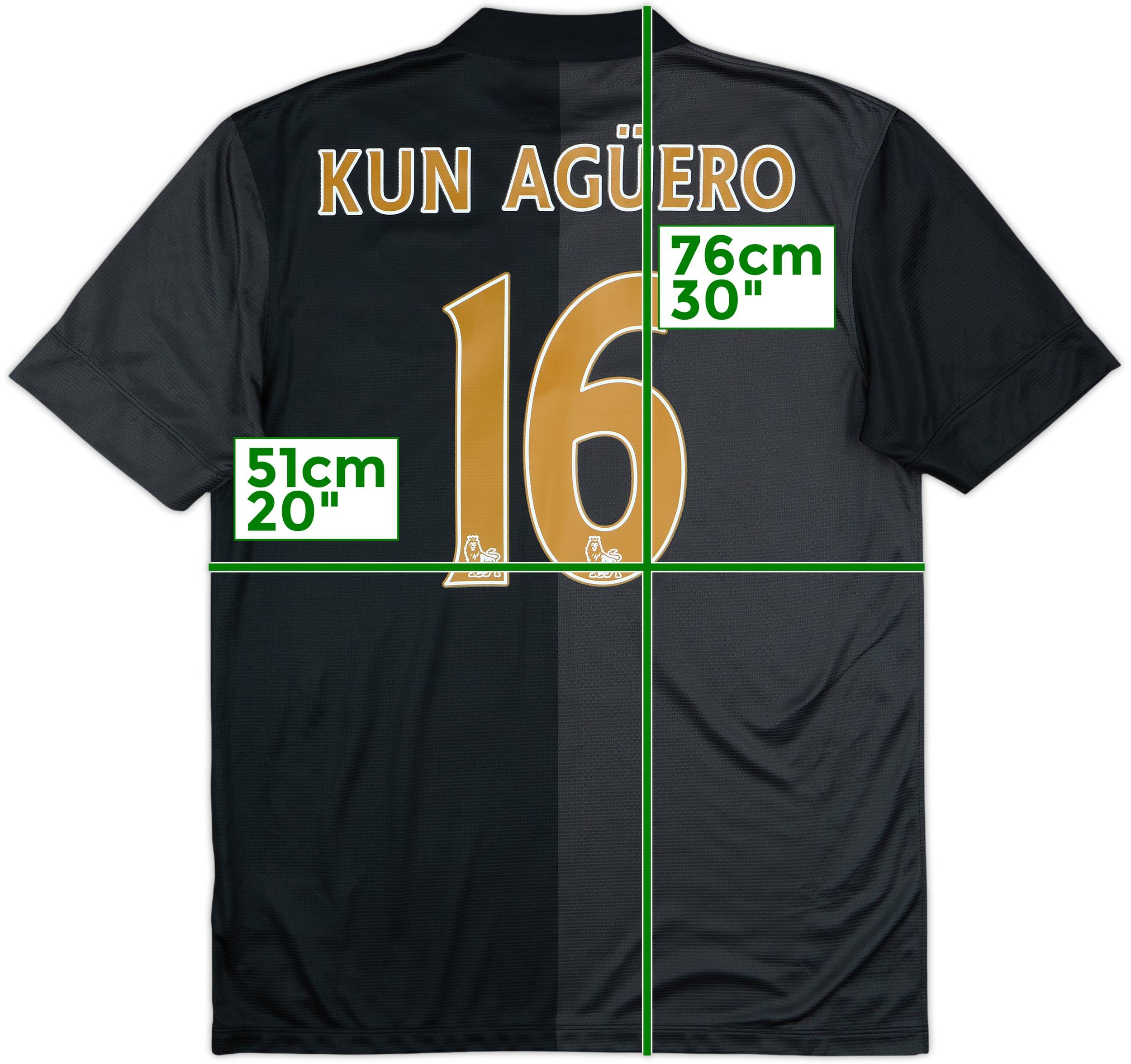 2013-14 Manchester City Away Shirt Kun Aguero #16 - 8/10 - (M)