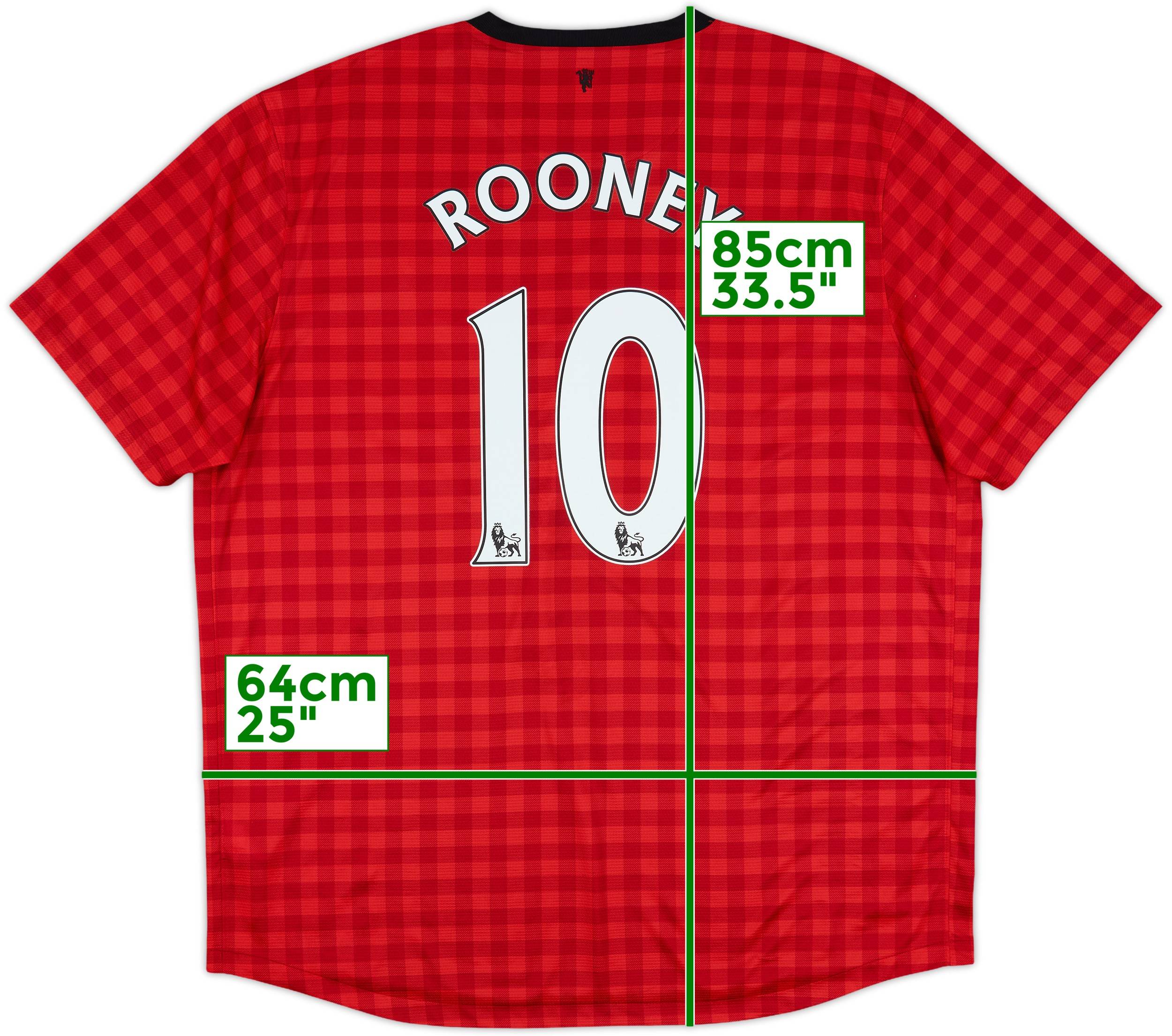 2012-13 Manchester United Home Shirt Rooney #10 - 7/10 - (XXL)