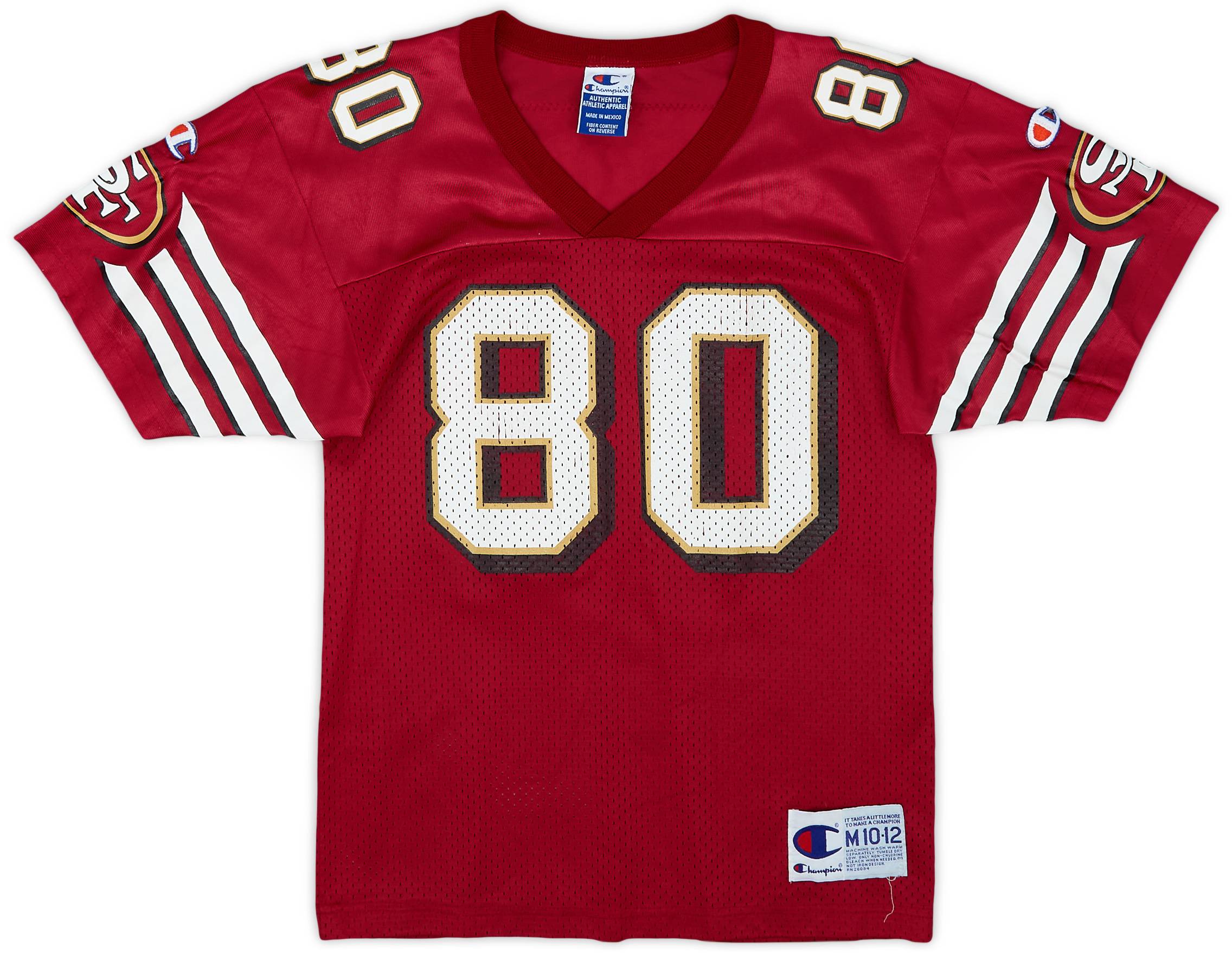 1996-00 San Francisco 49ers Rice #80 Champion Home Jersey - 6/10 - (M.Boys)