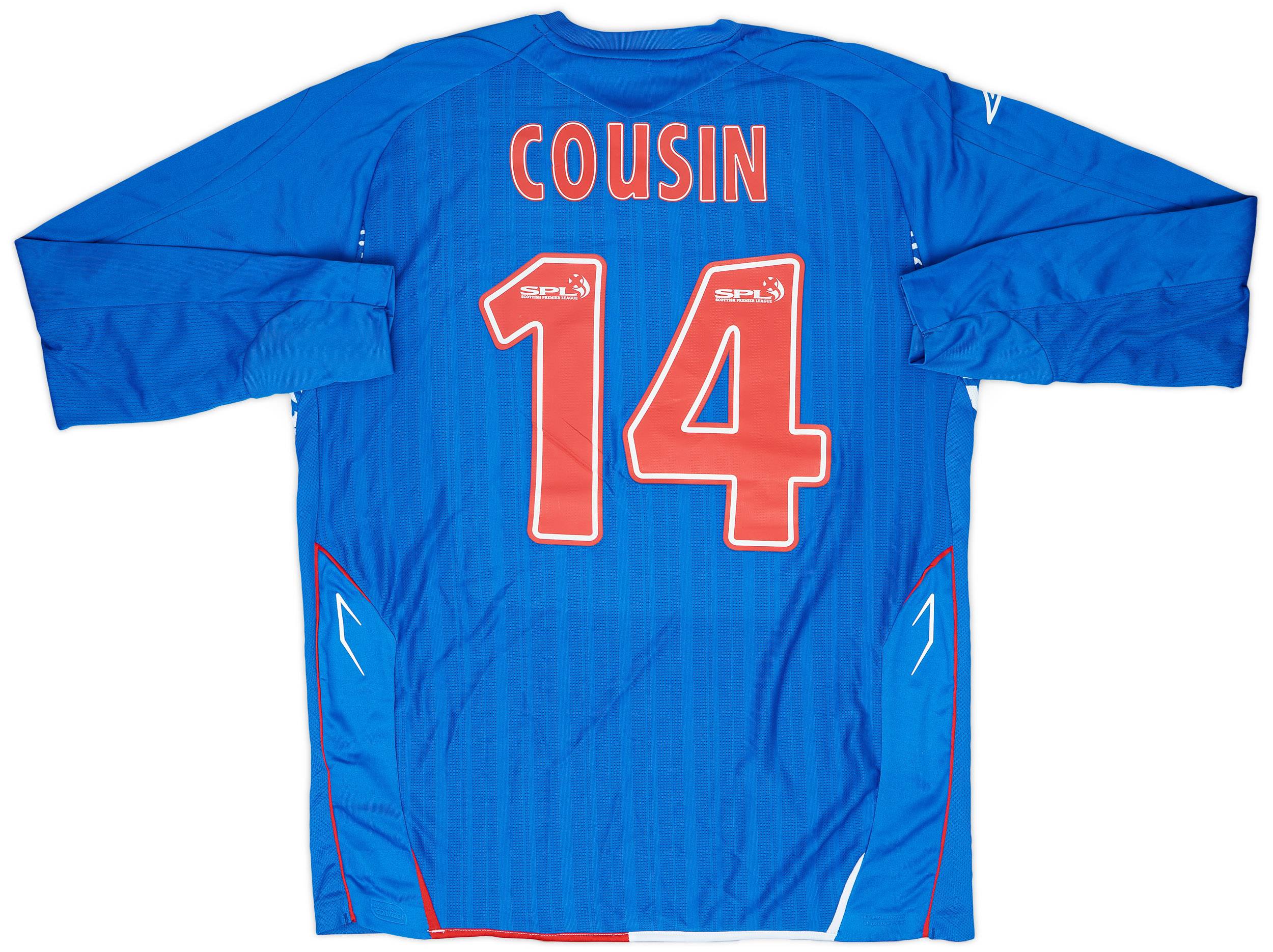 2007-08 Rangers Home L/S Shirt Cousin #14 - 8/10 - (L)