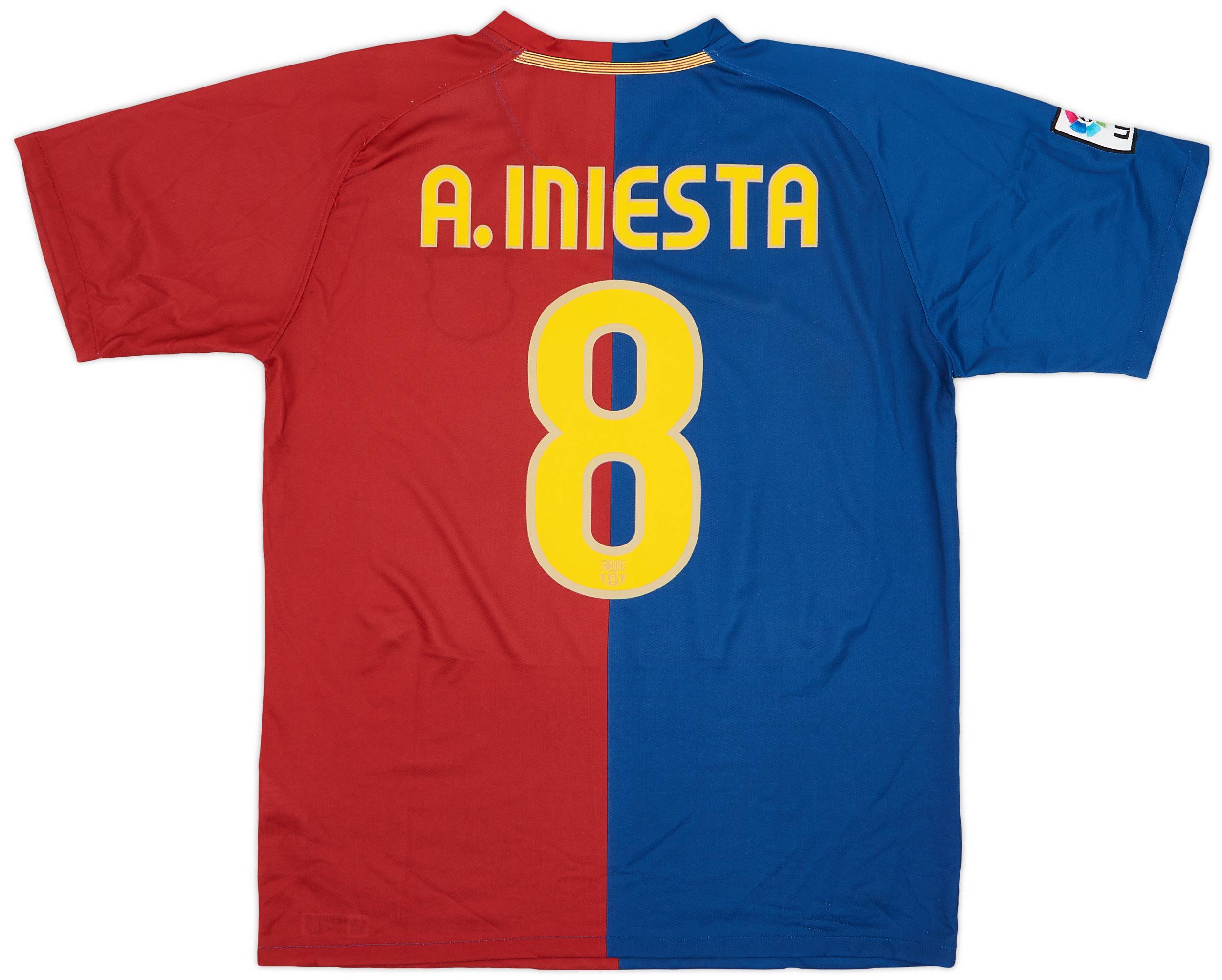 CAPITTEN キャピテンA. INIESTA 8シャツ 国立限定バルセロナ 2008-09 Barcelona Home Shirt A.Iniesta #8 - 9/10 - (L)