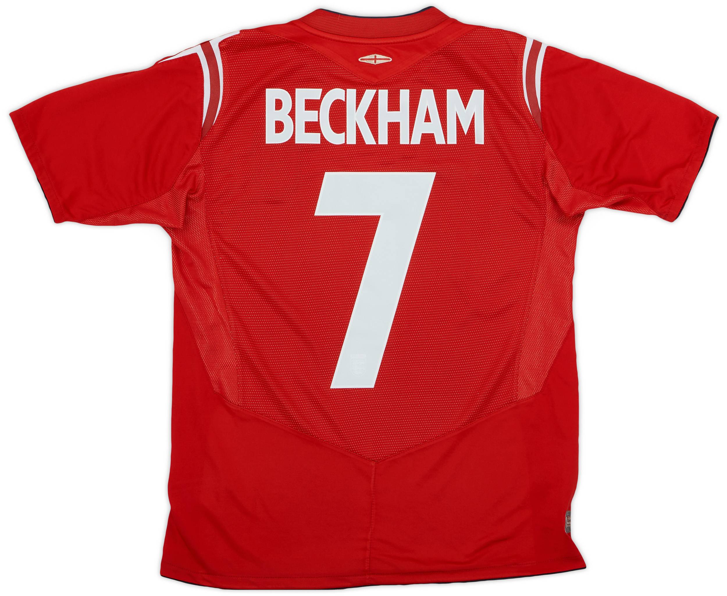 2002-04 England Away Shirt Beckham #7 - 6/10 - (S)