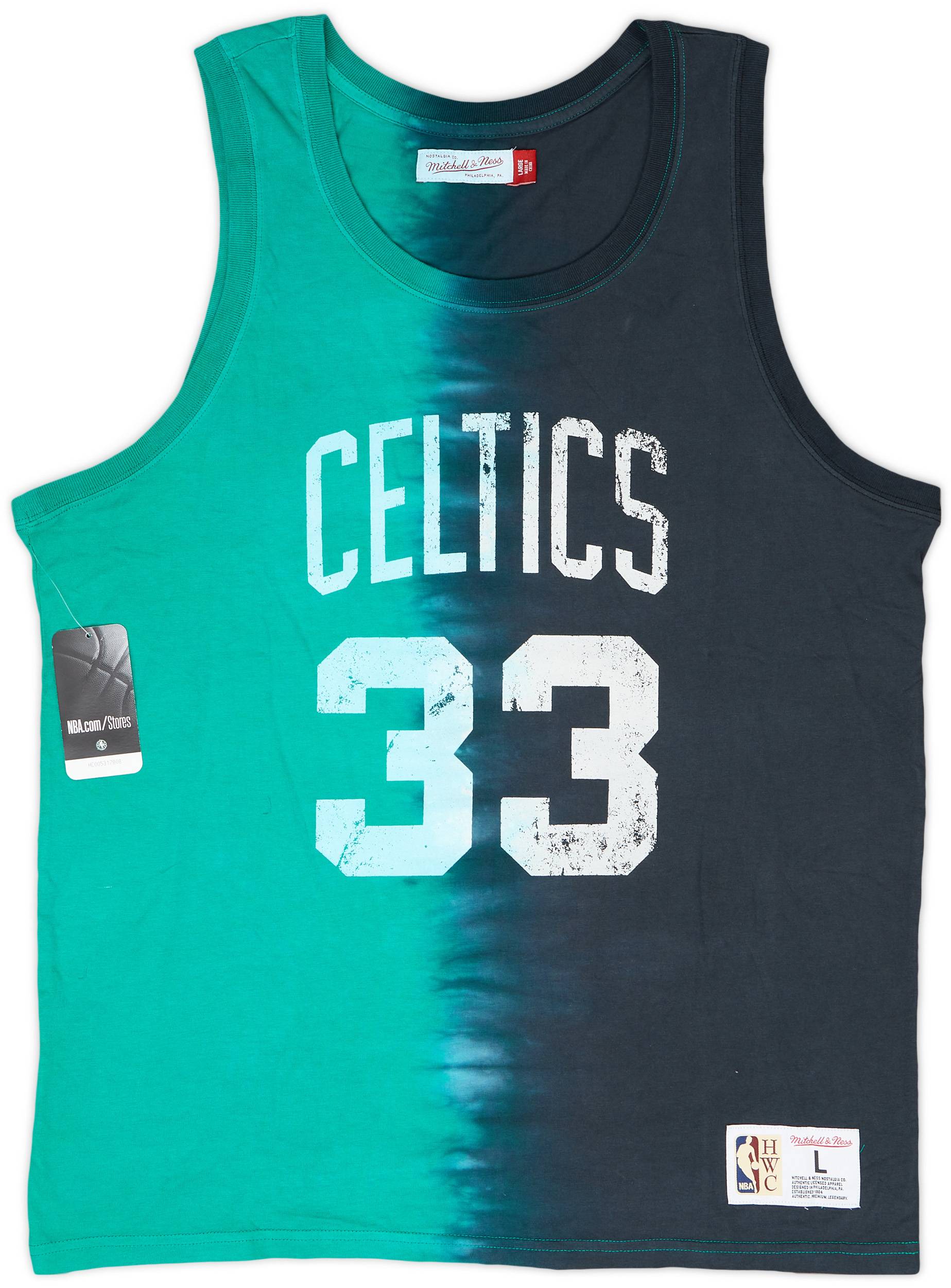 2021-22 Boston Celtics Bird #33 Mitchell & Ness Hardwood Classics Sleeveless Tee (L)